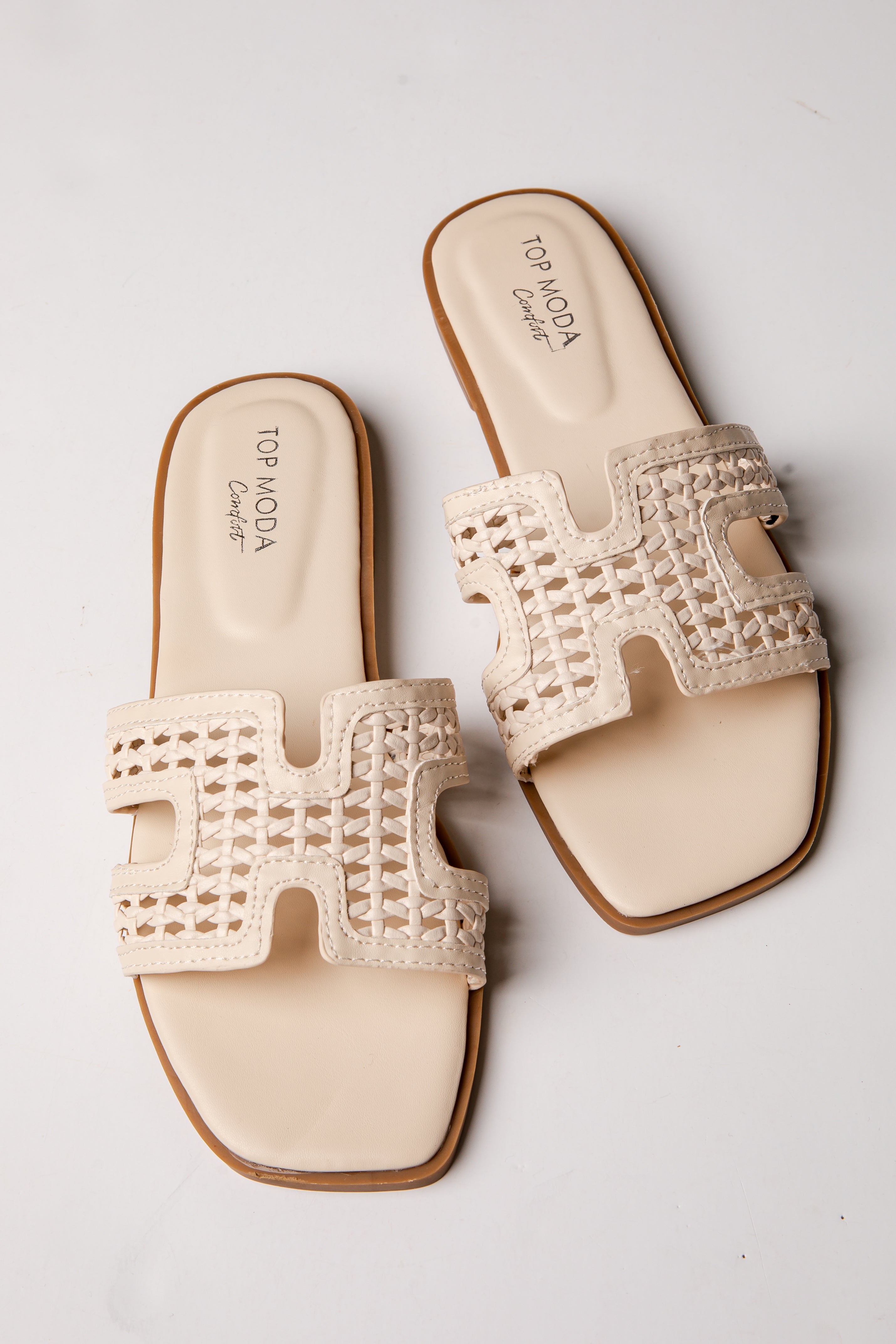 Coastal Ease Ivory Comfort Slide Sandals