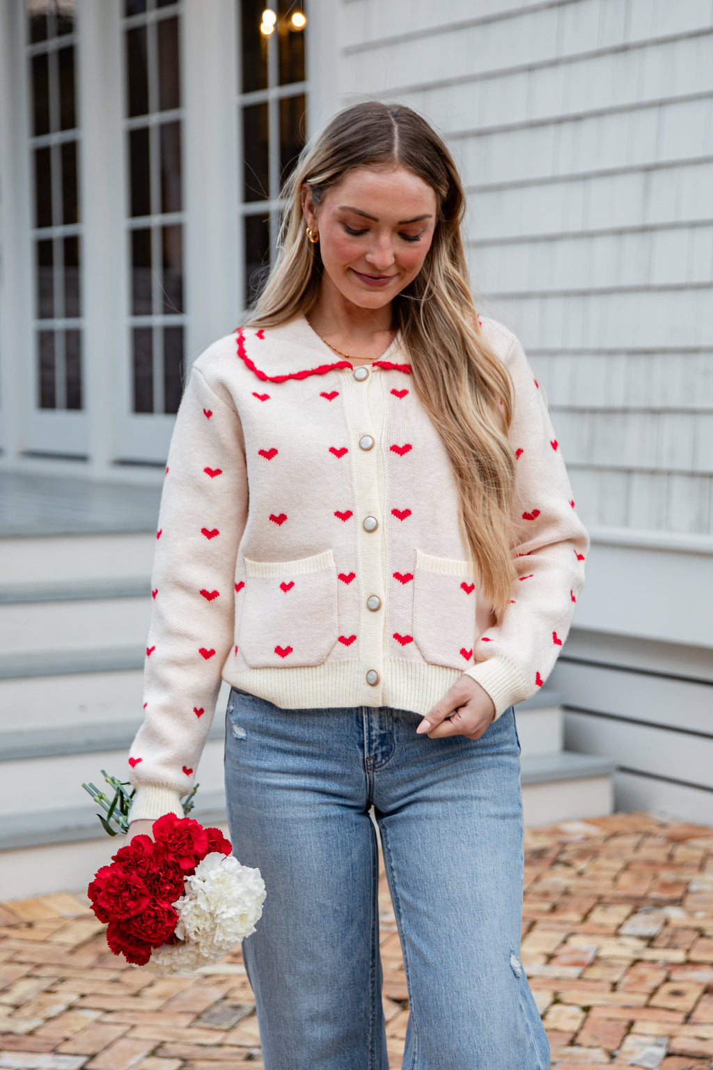 FINAL SALE - Cupid’s Crush Heart Sweater Cardigan