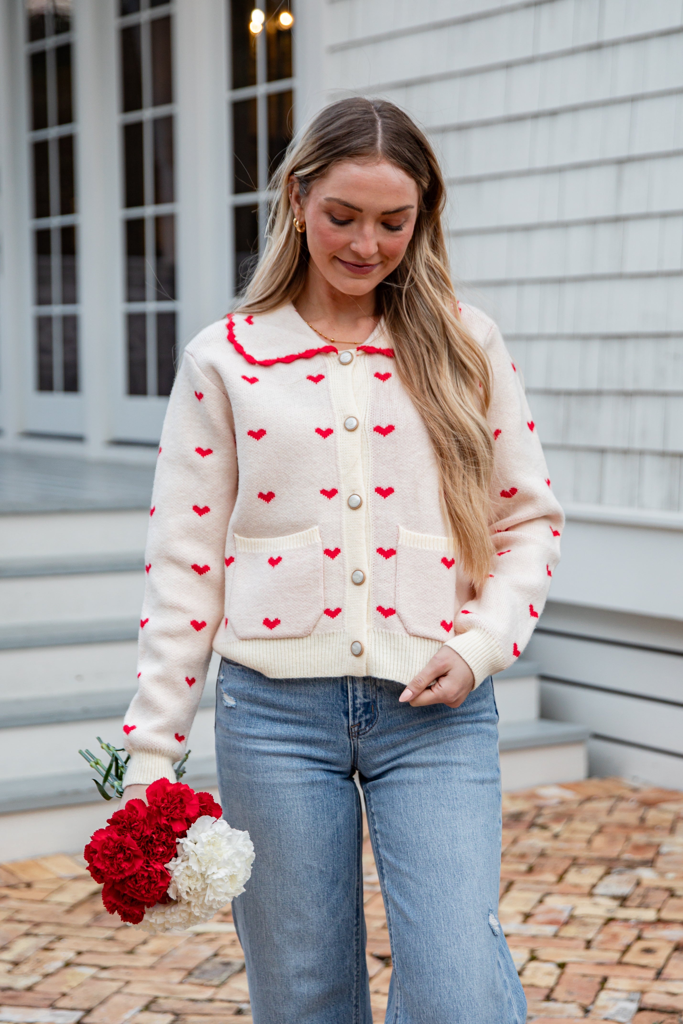 FINAL SALE - Cupid’s Crush Heart Sweater Cardigan