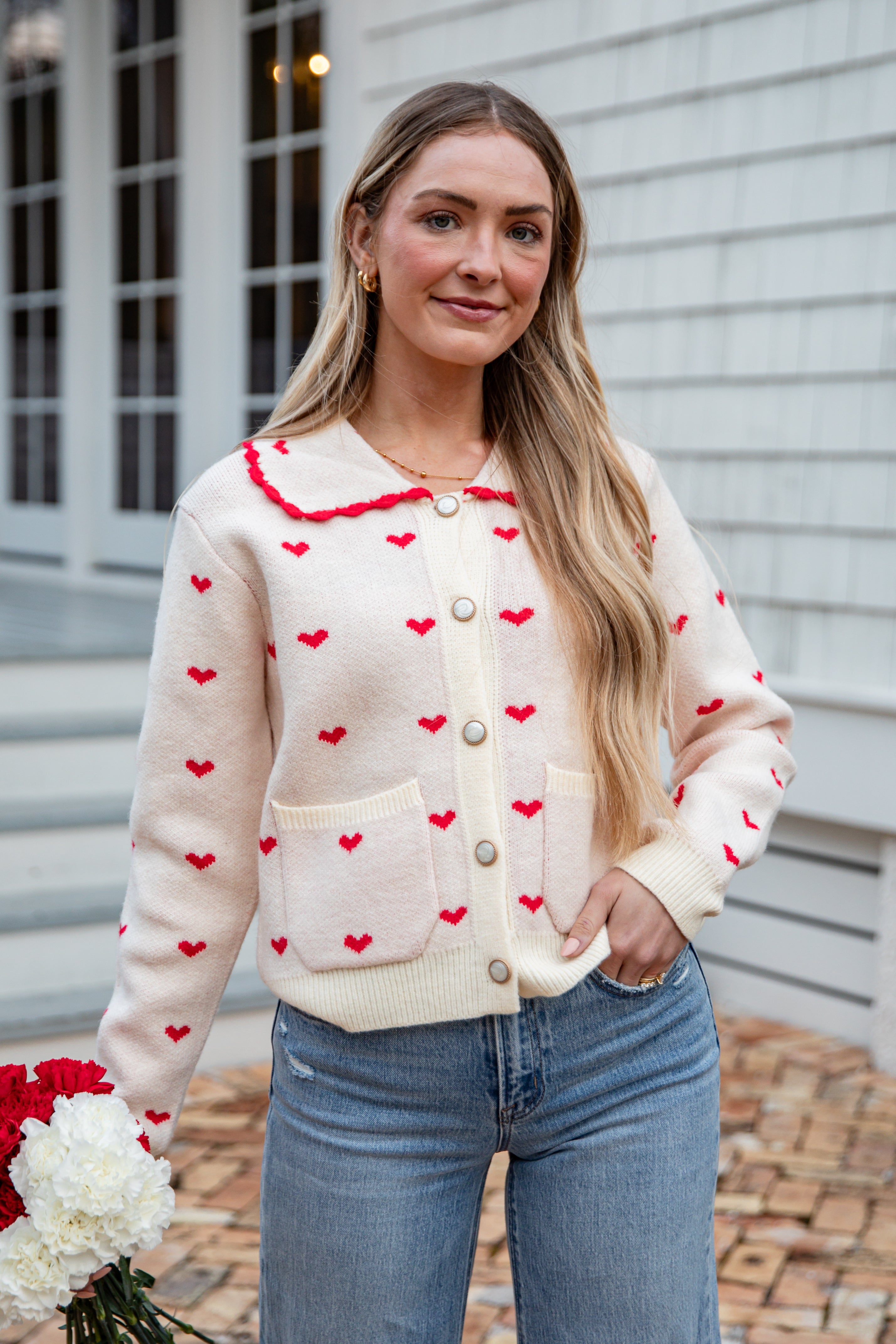 FINAL SALE - Cupid’s Crush Heart Sweater Cardigan
