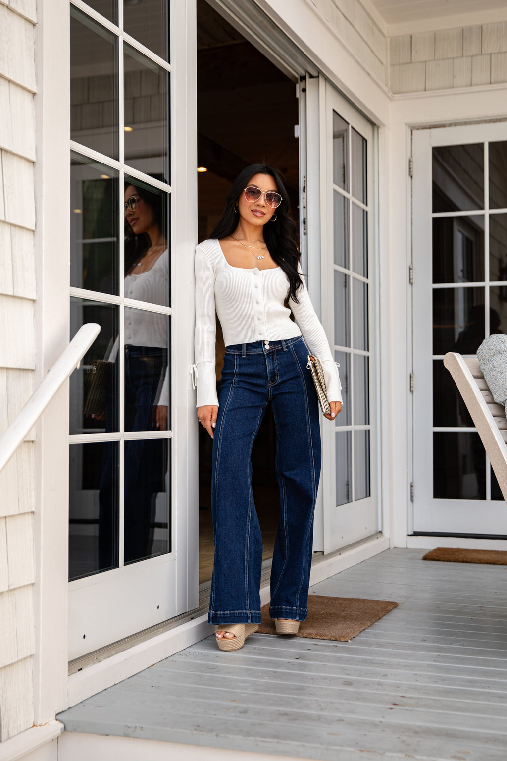 FINAL SALE - Written in Love Tie-Sleeve Ivory Ribbed Knit Top
