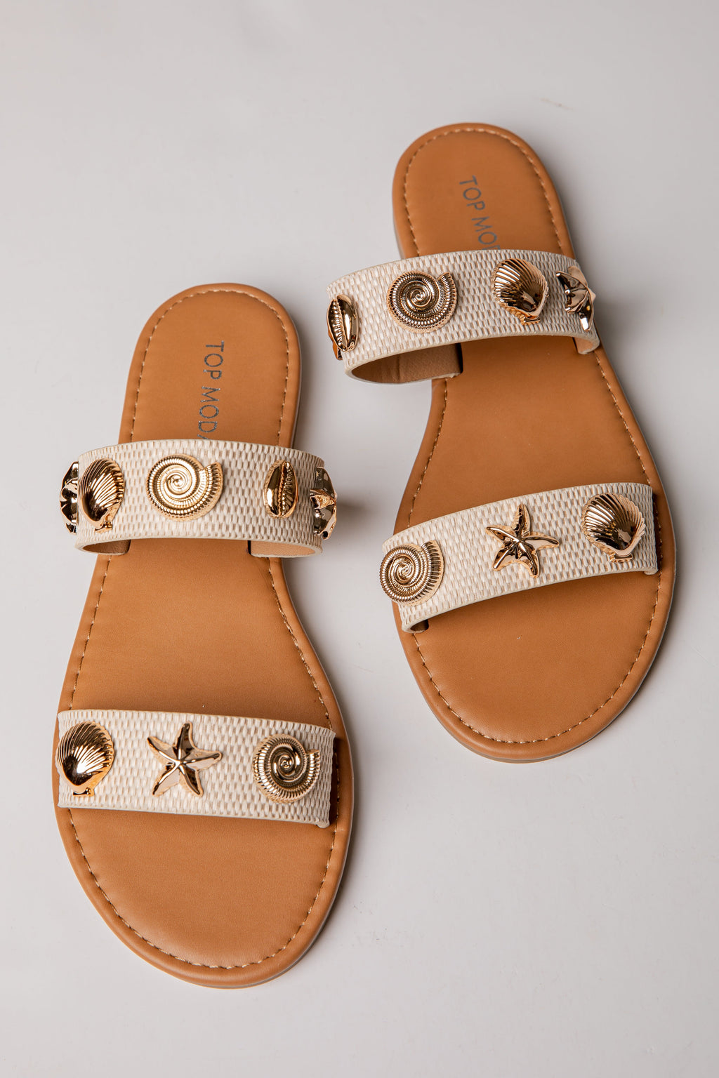 Marina Shell Embellished Slide Sandal