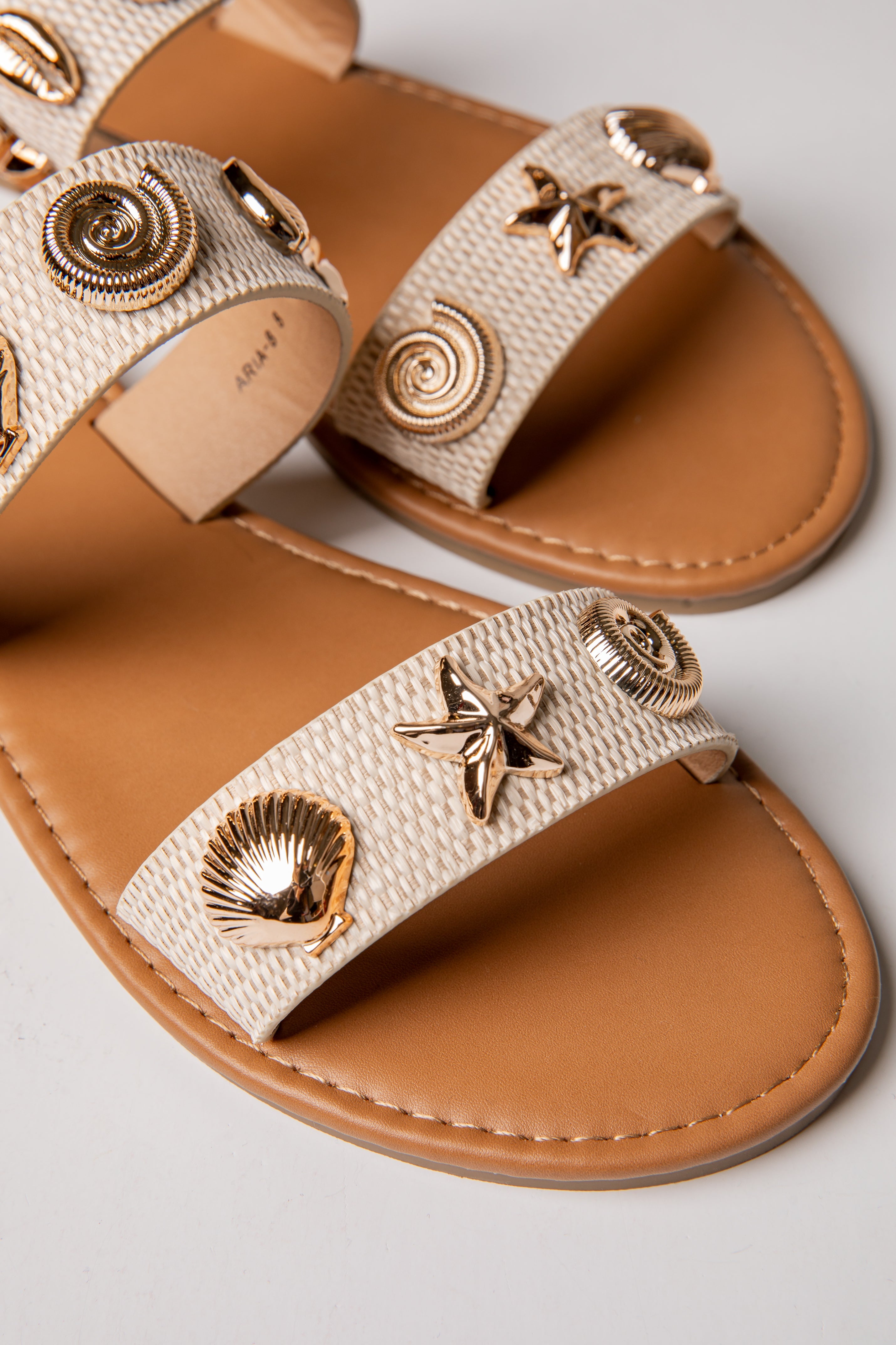 Marina Shell Embellished Slide Sandal