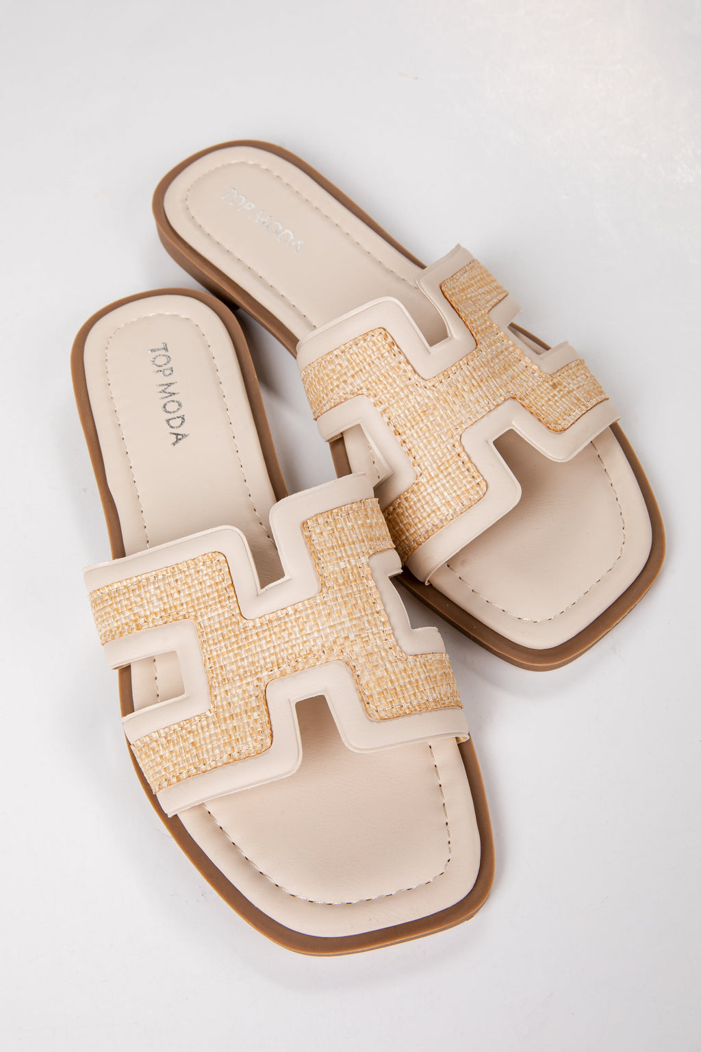 Hamptons Escape Ivory Slide Sandals