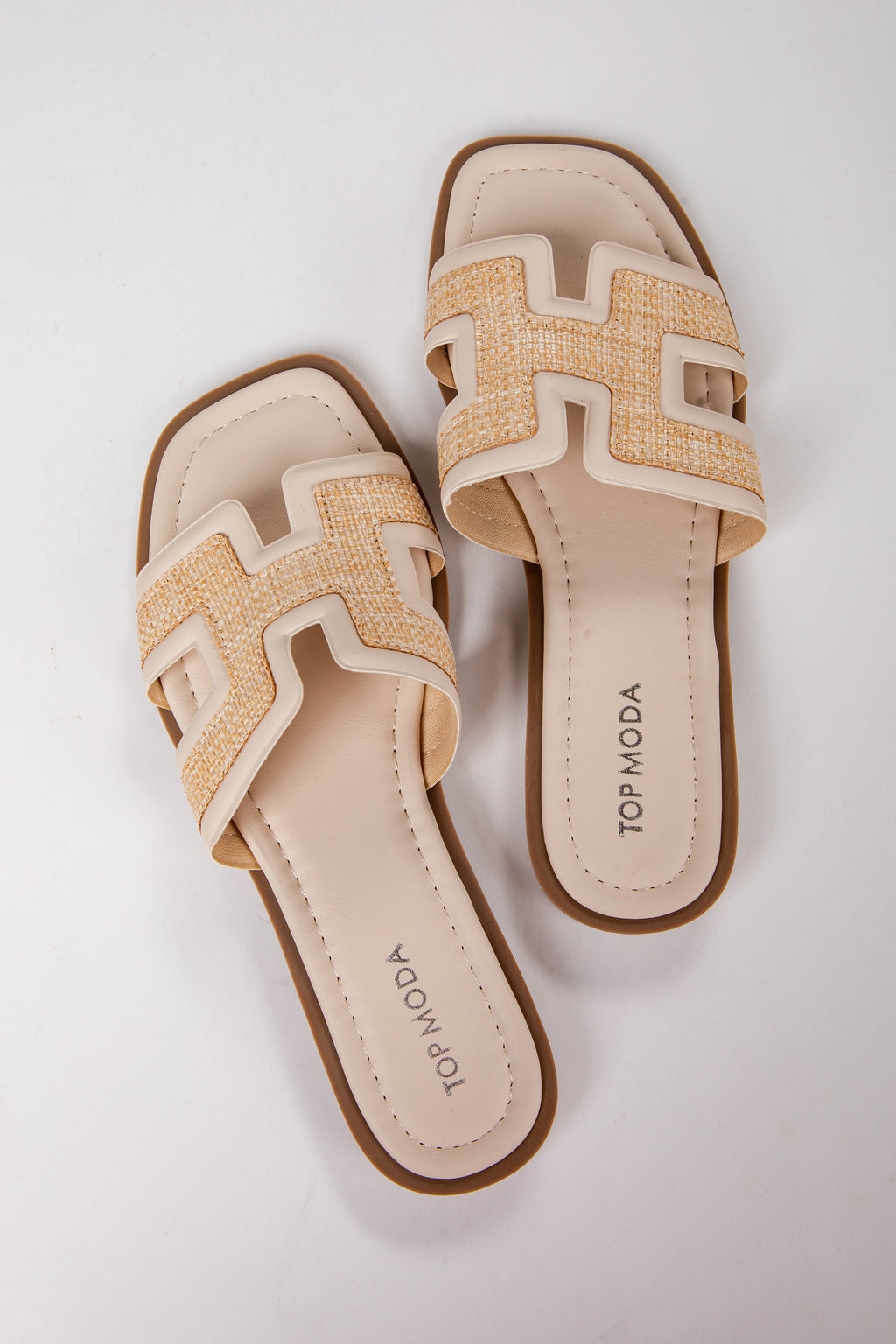 Hamptons Escape Ivory Slide Sandals