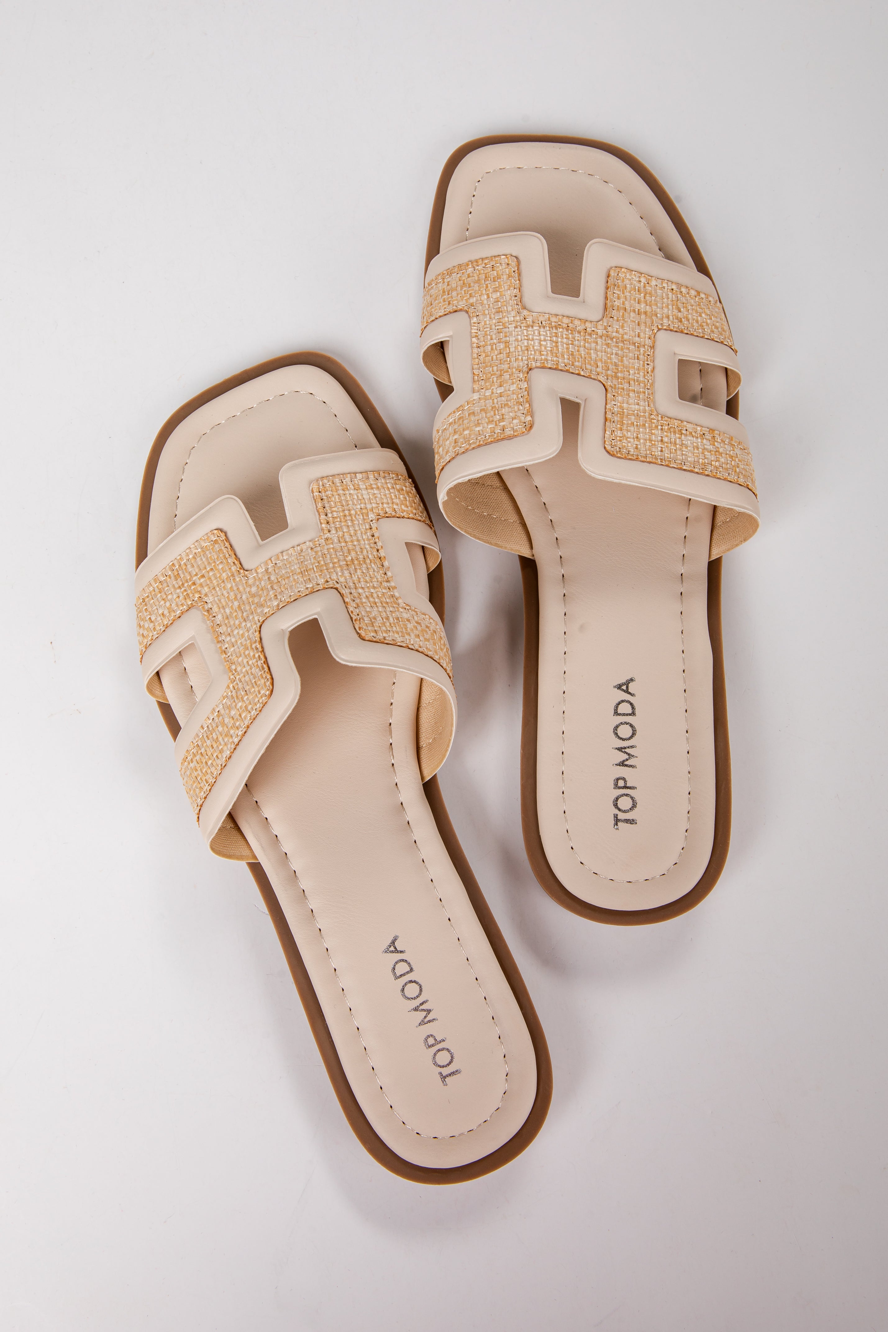 Hamptons Escape Ivory Slide Sandals
