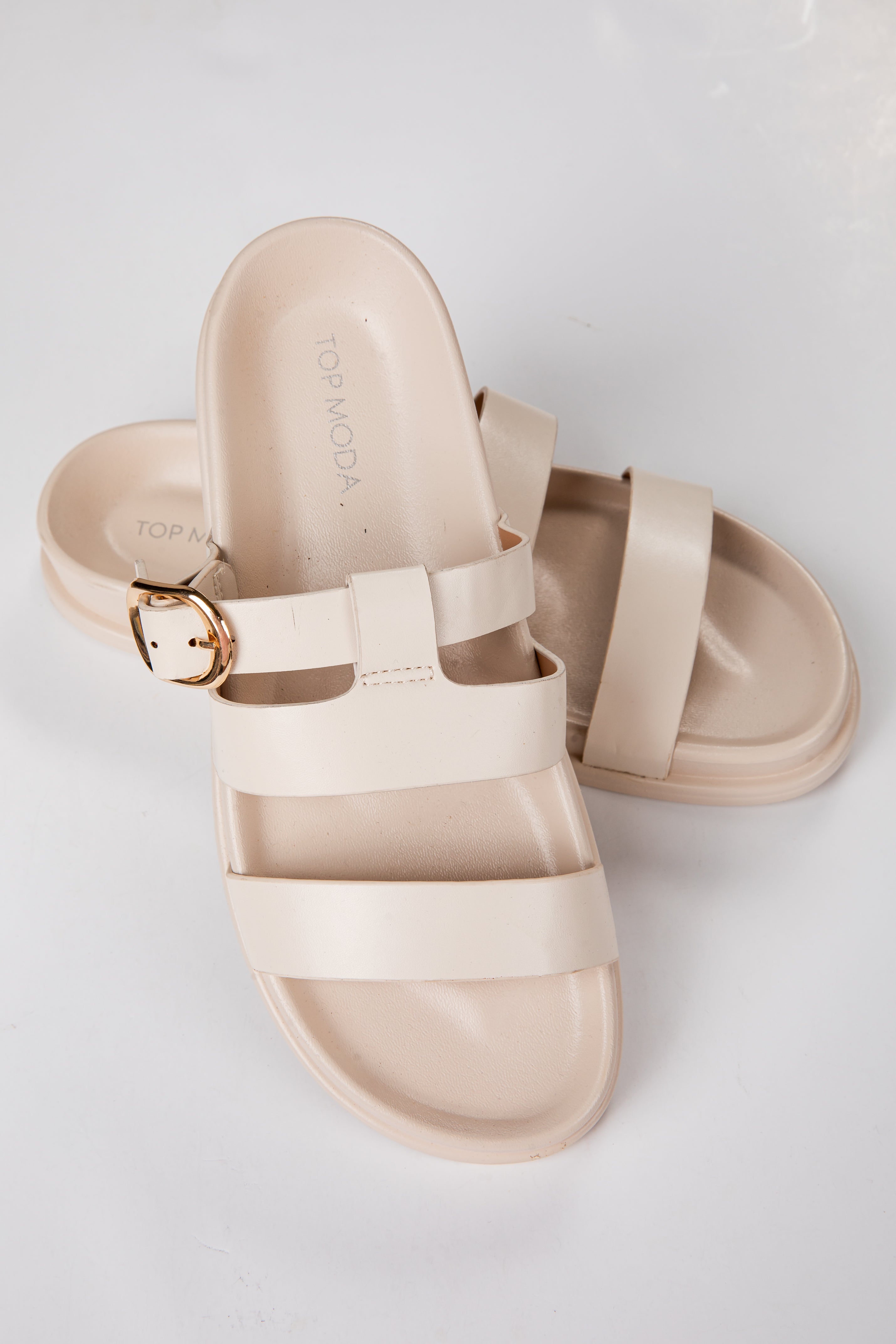 Drift Away Ivory Strap Sandals