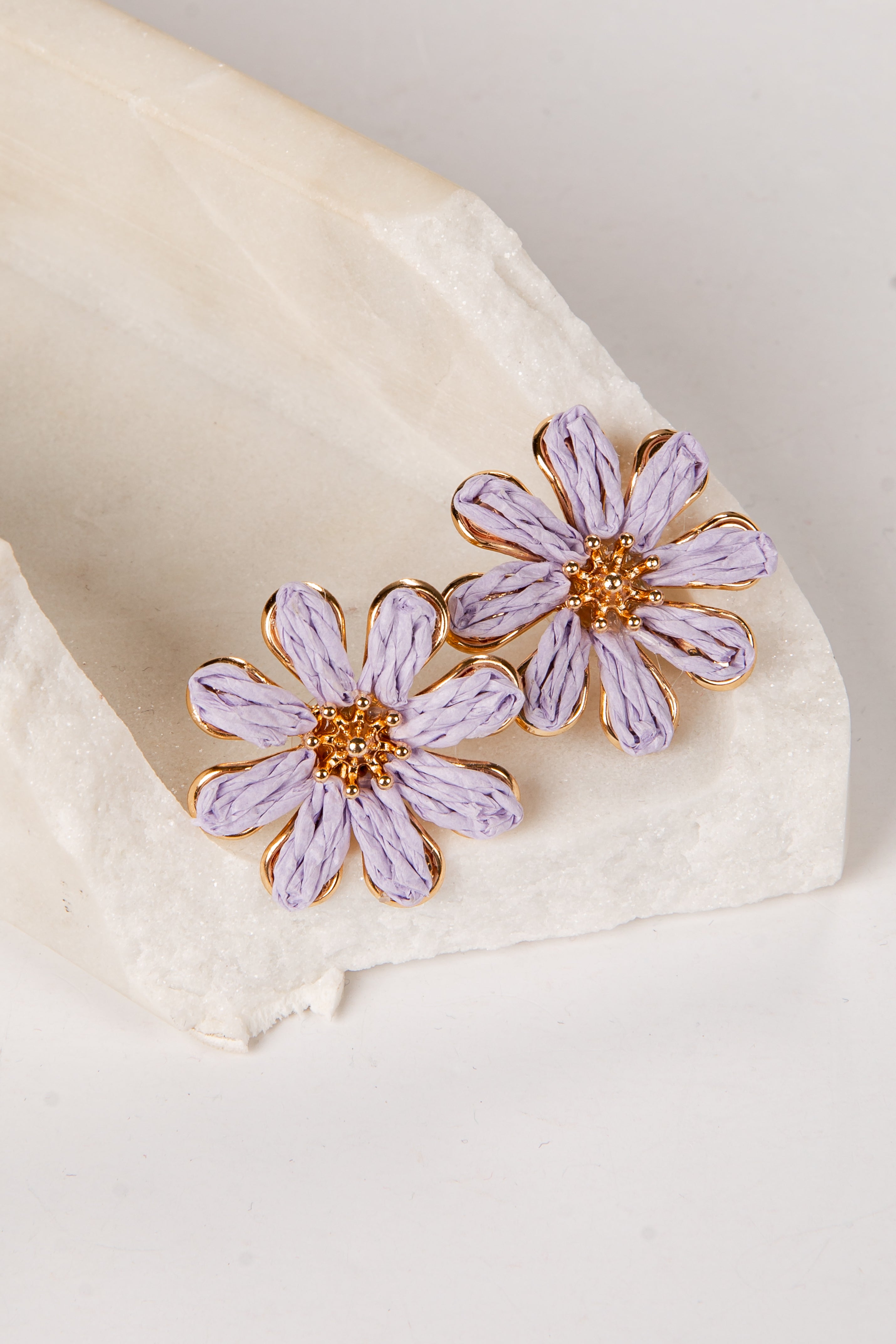 Aviana Raffia Floral Stud Earrings