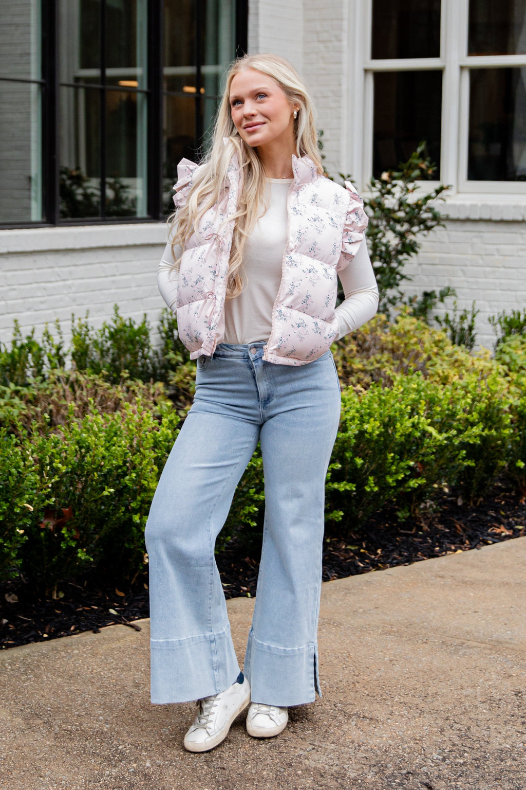 FINAL SALE - Rosie Light Wash High-Rise Distressed Wide Leg Jeans