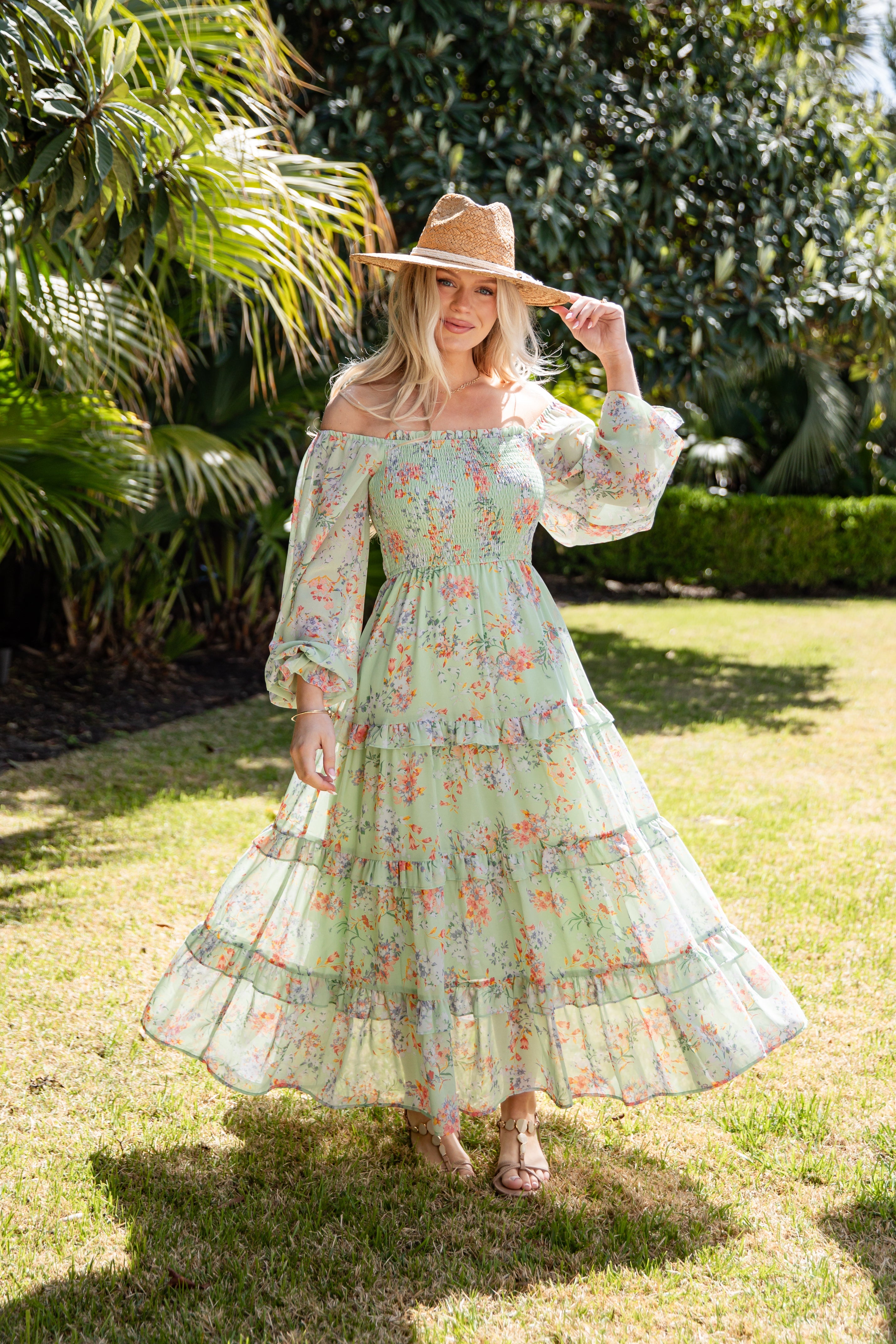 Garden Party Smocked Floral Maxi Dress