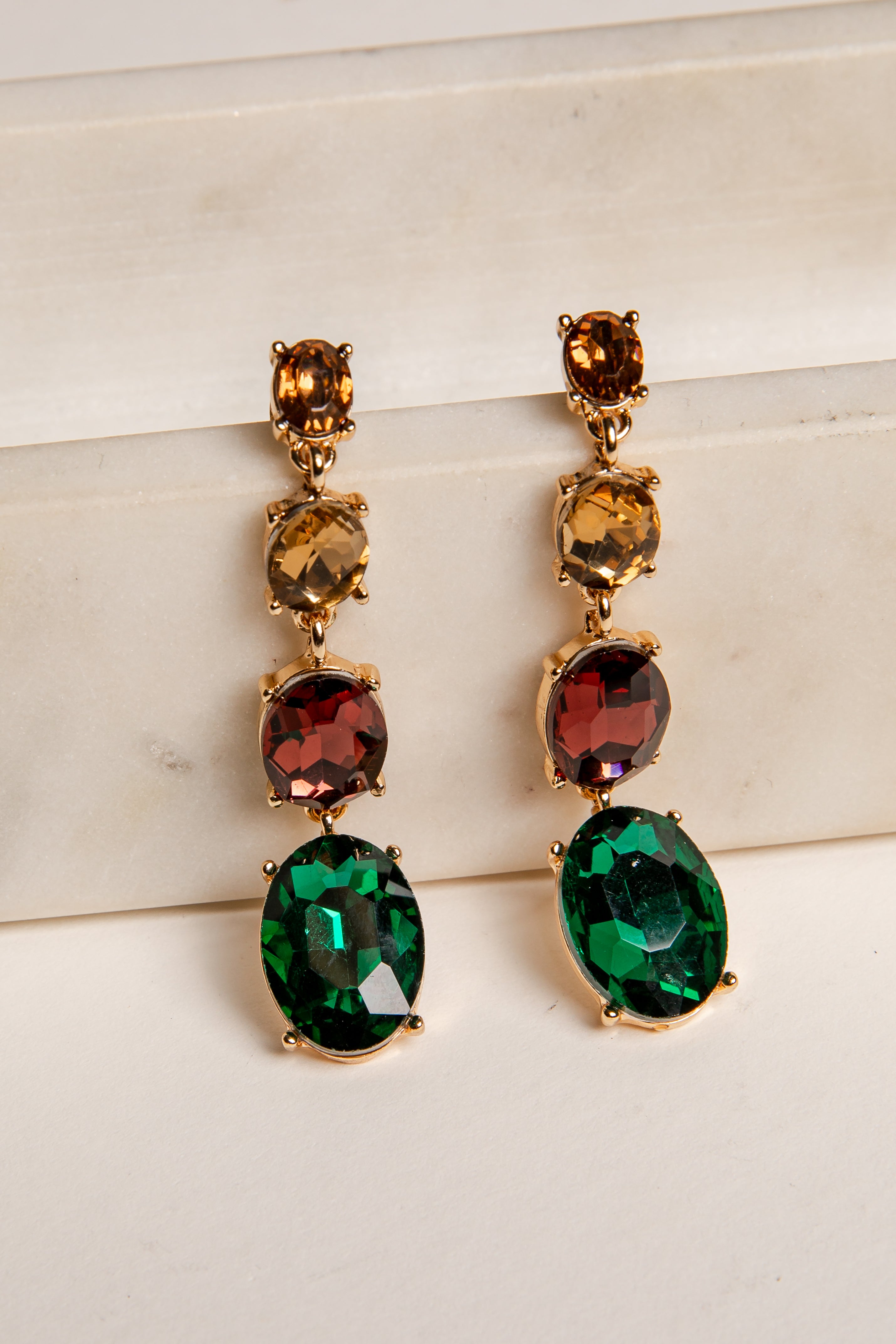 Diana Multi Gemstone Drop Earrings