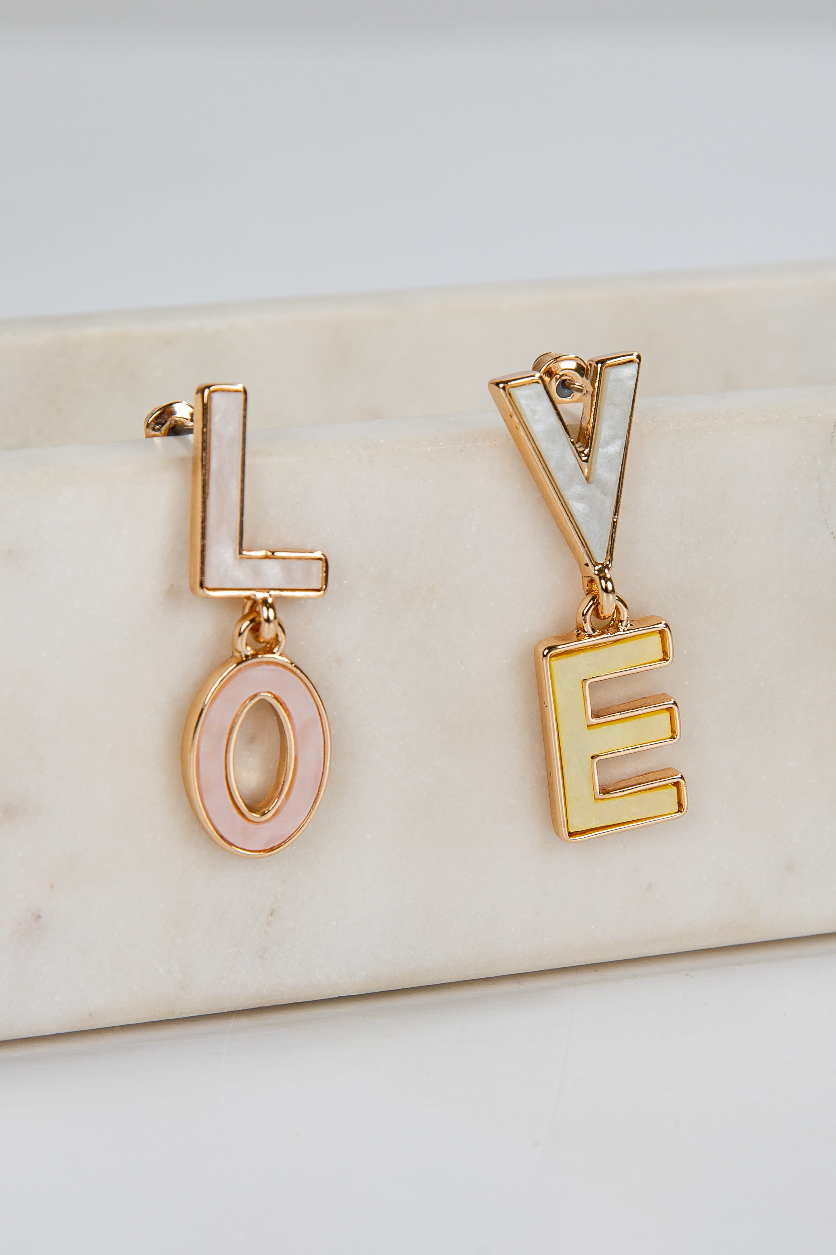 Kendall Multi "Love" Drop Earrings