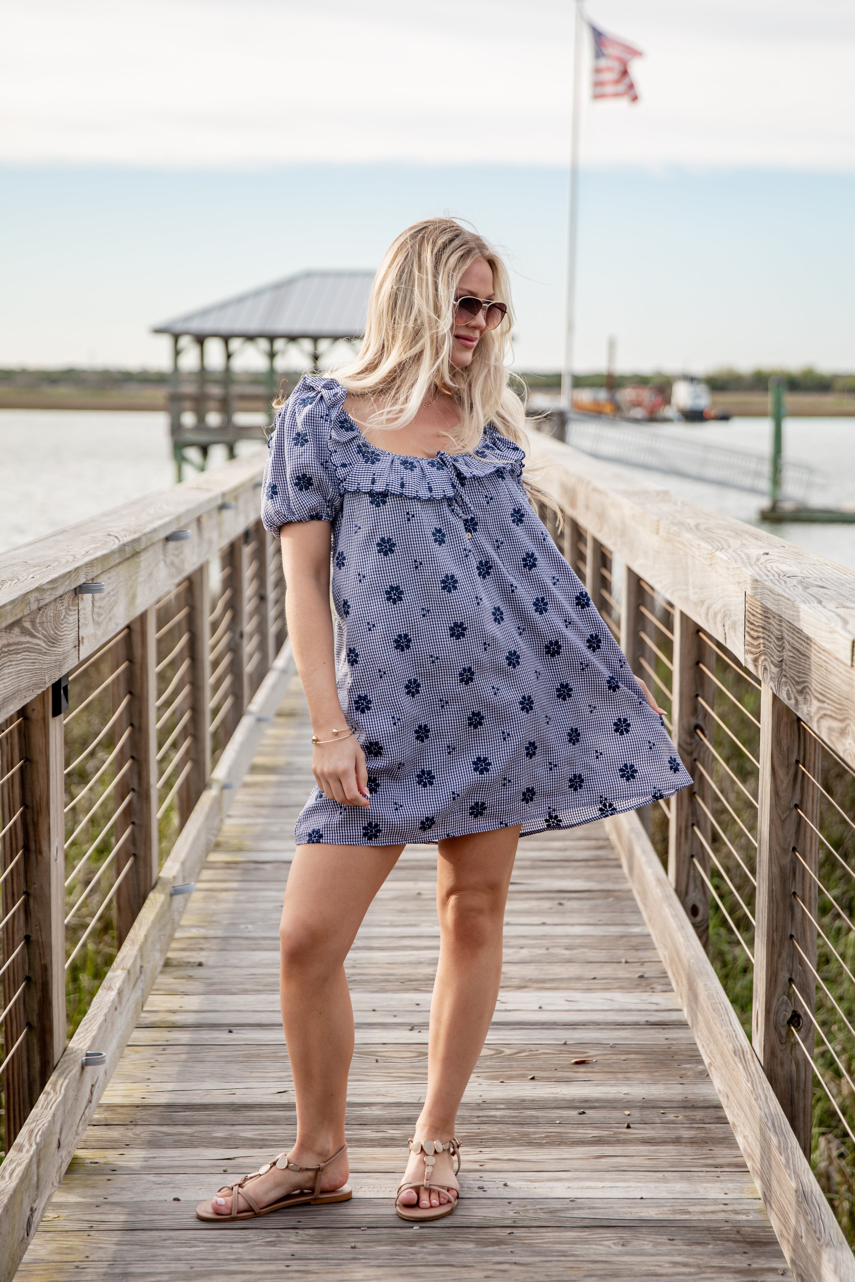 Blue Skies & Daisies Navy Mini Dress