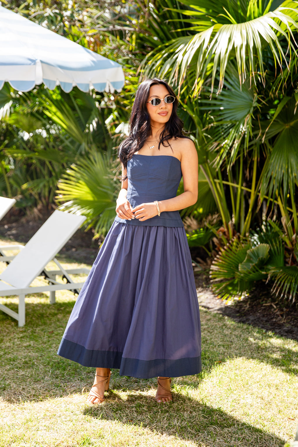 Back In Capri Strapless Maxi Dress