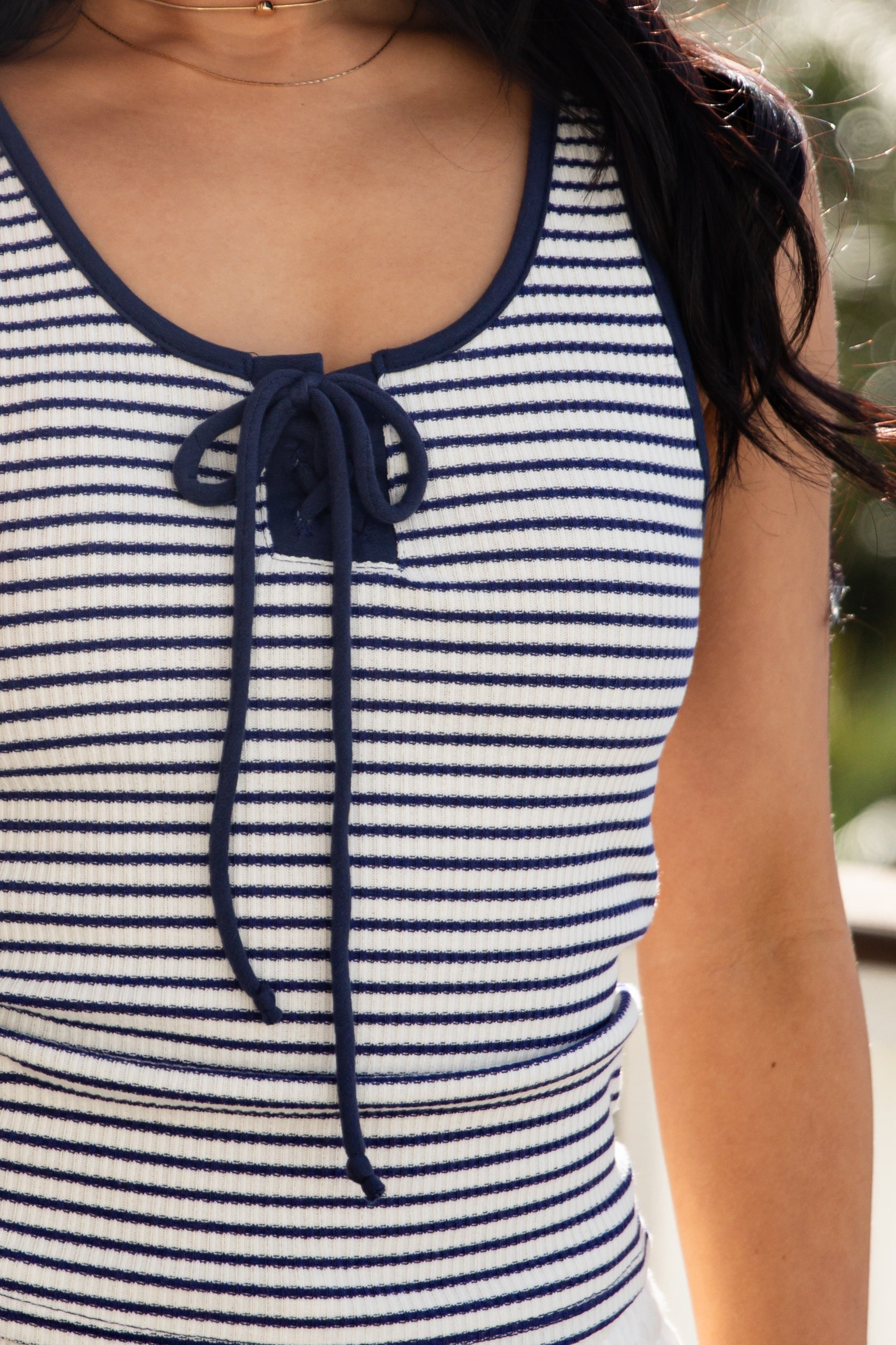Star Spangled Style Navy Striped Tank