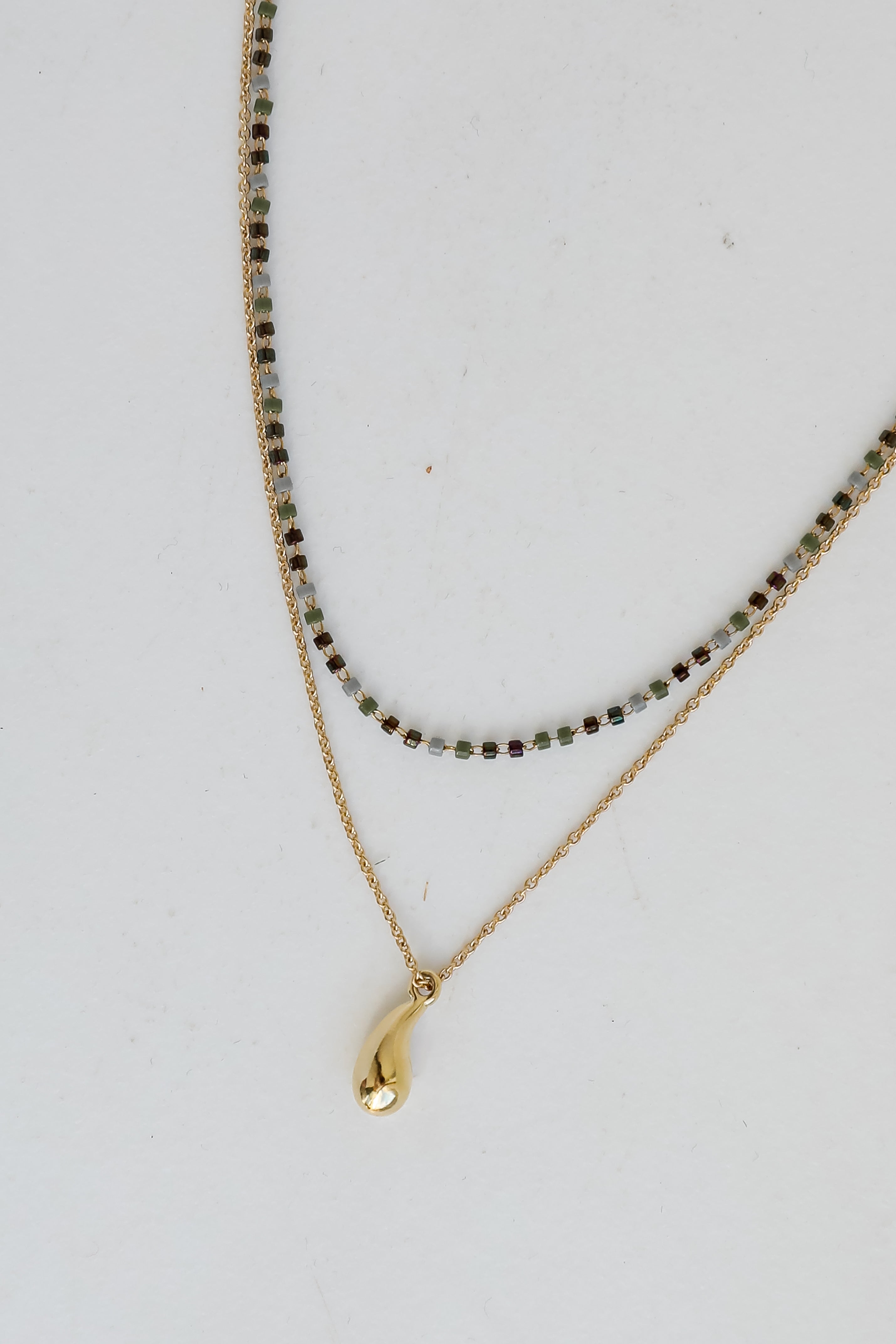 FINAL SALE - Emma Gold Beaded Layered Necklace