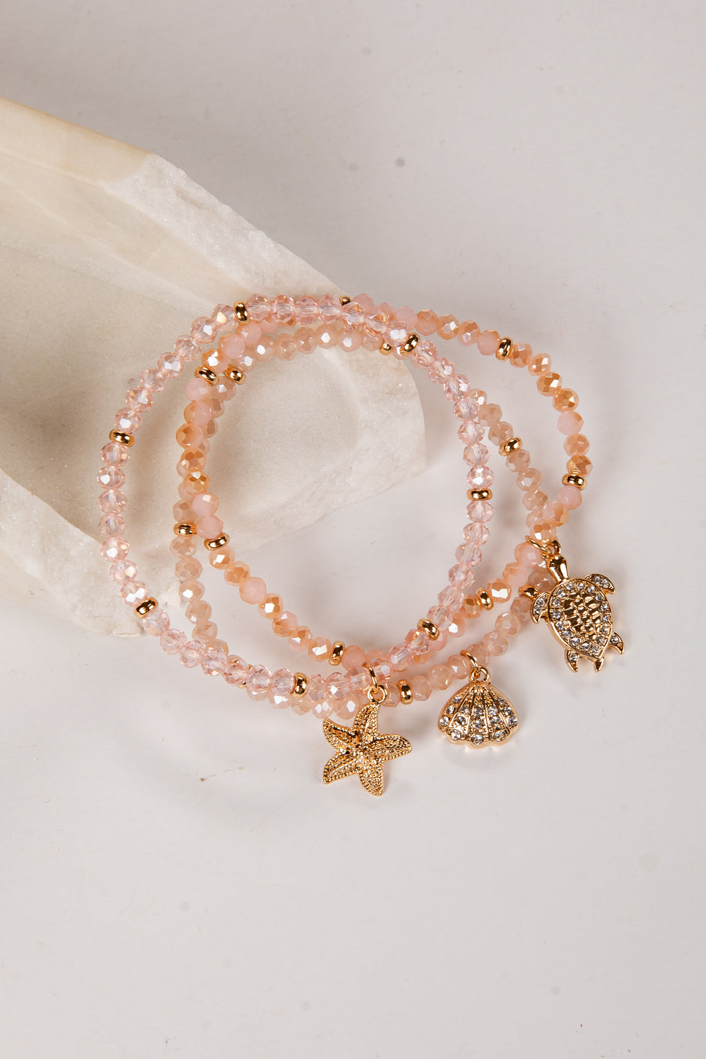 Hallie Beaded Charm Bracelet Set