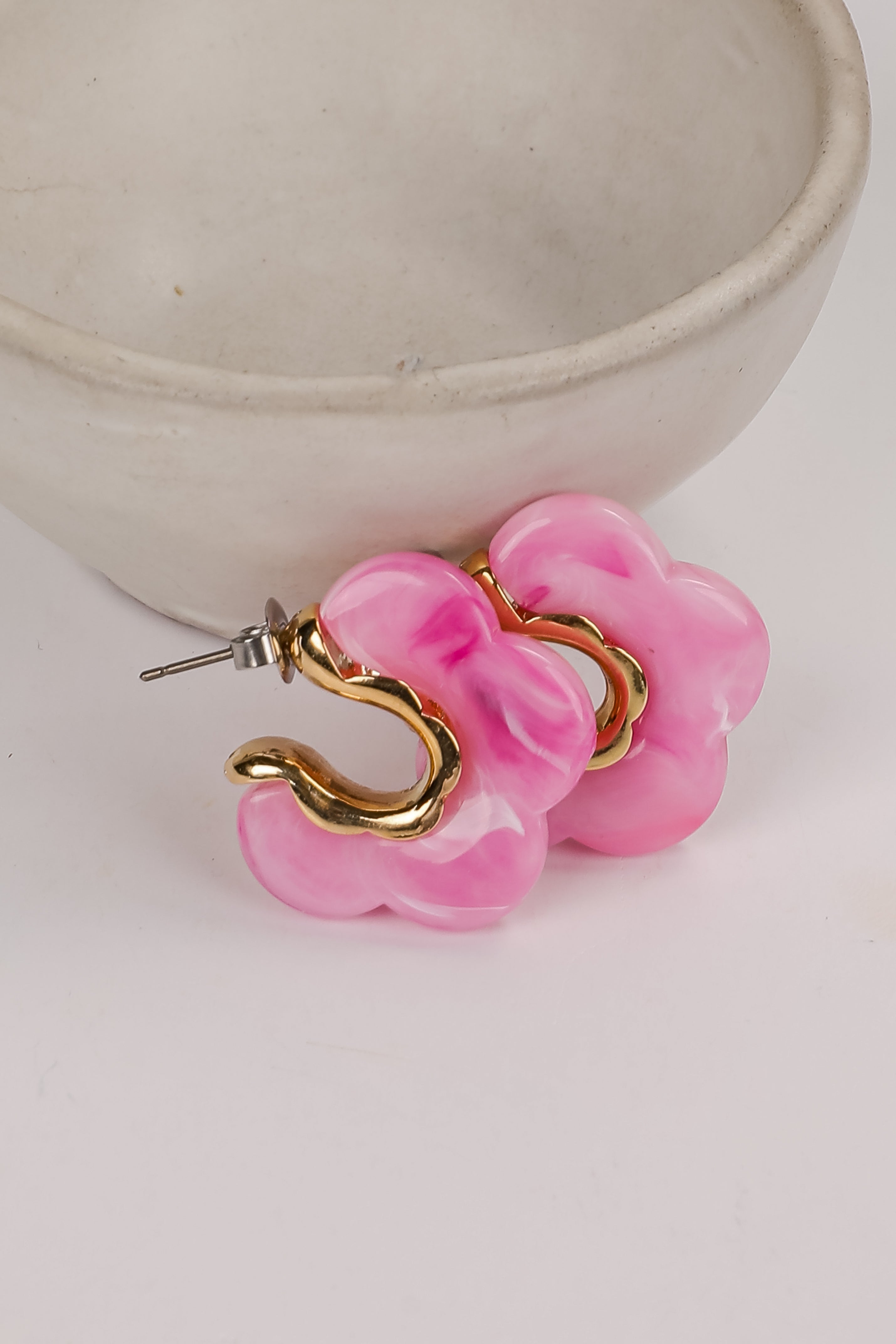 FINAL SALE - Bree Acrylic Flower Hoop Earrings