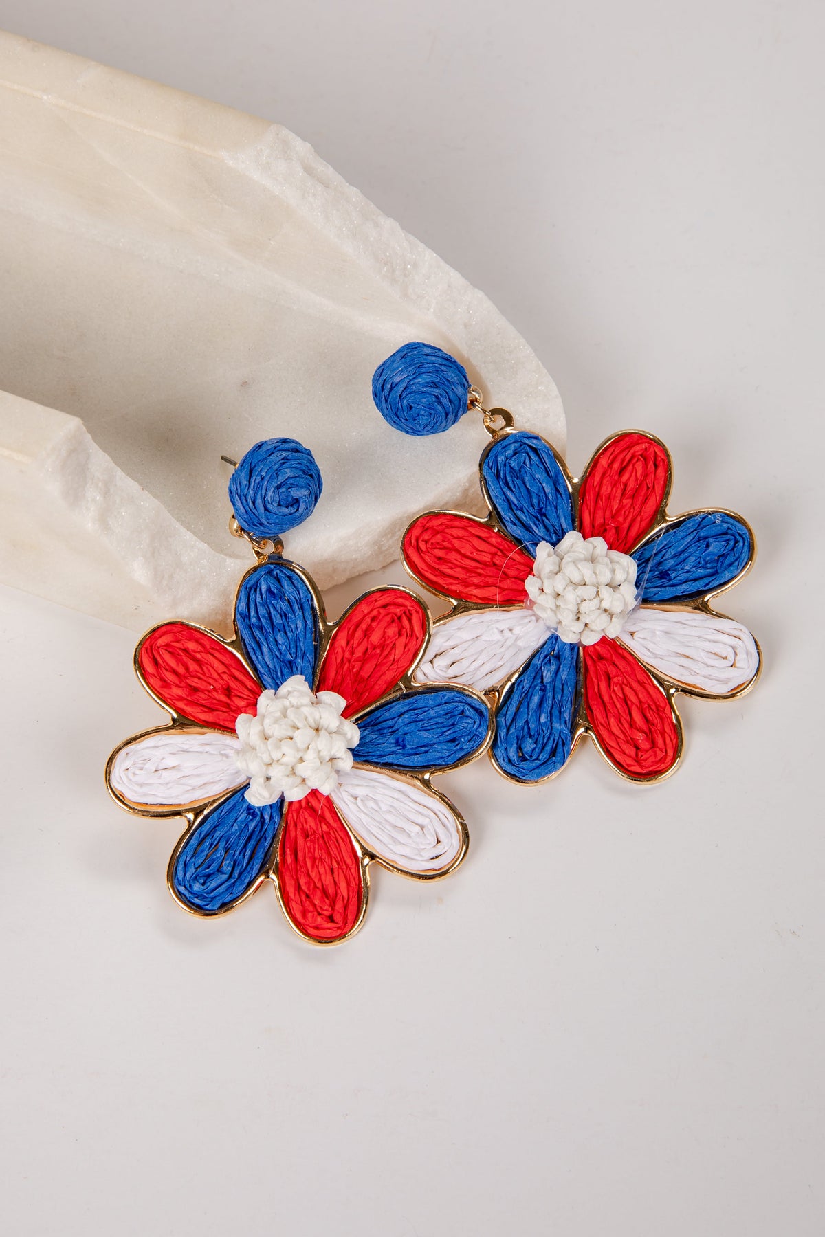 Presley Americana Red Floral Drop Earrings