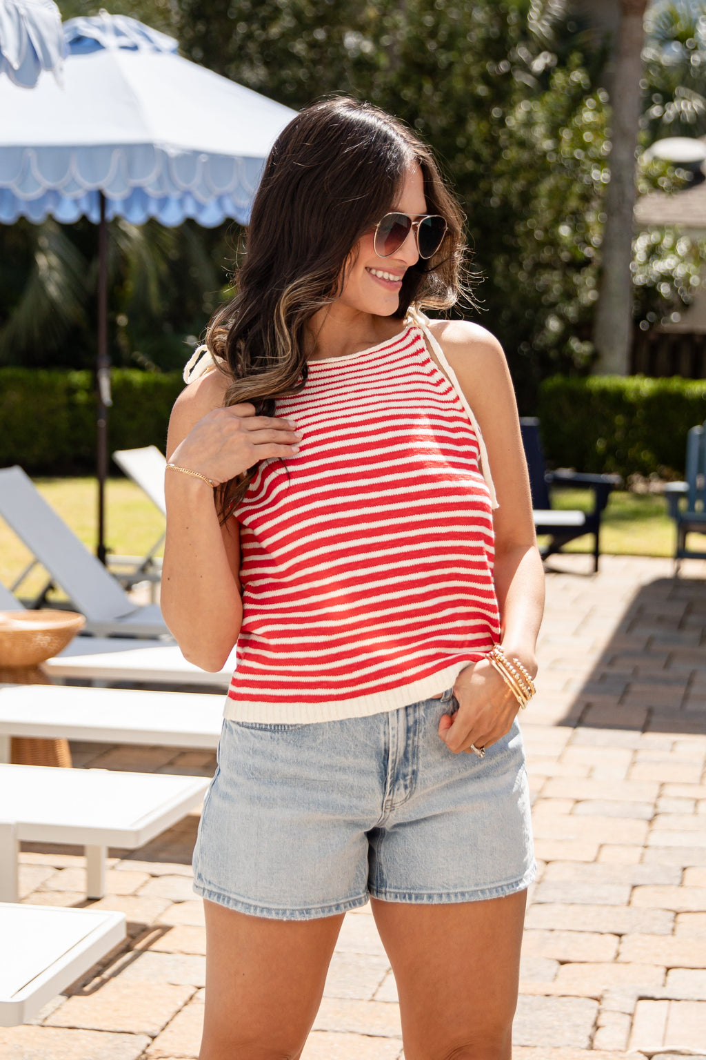 Sweet Sailor Stripe Knit Tank