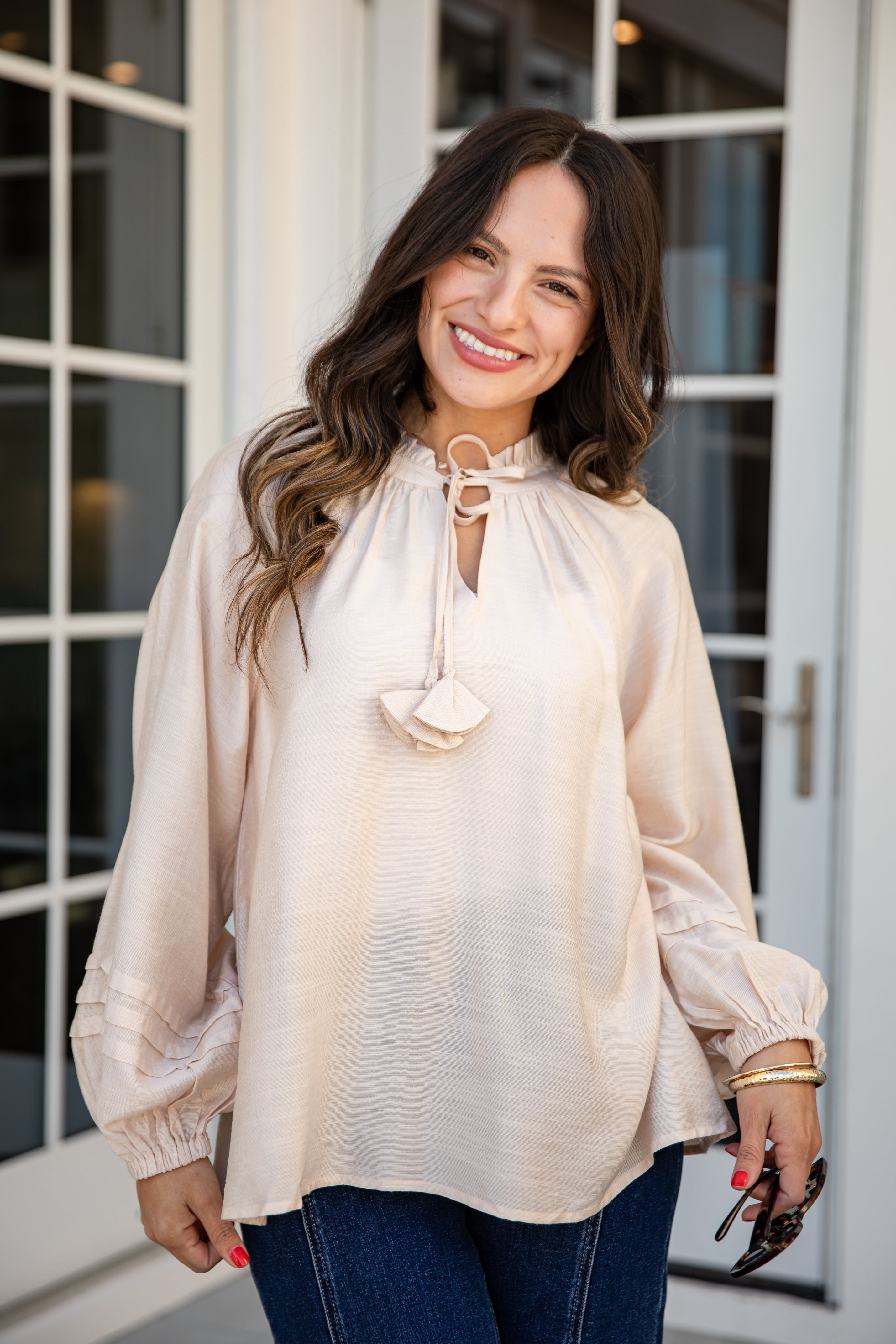 FINAL SALE - Easy Going Ruffle Blouse