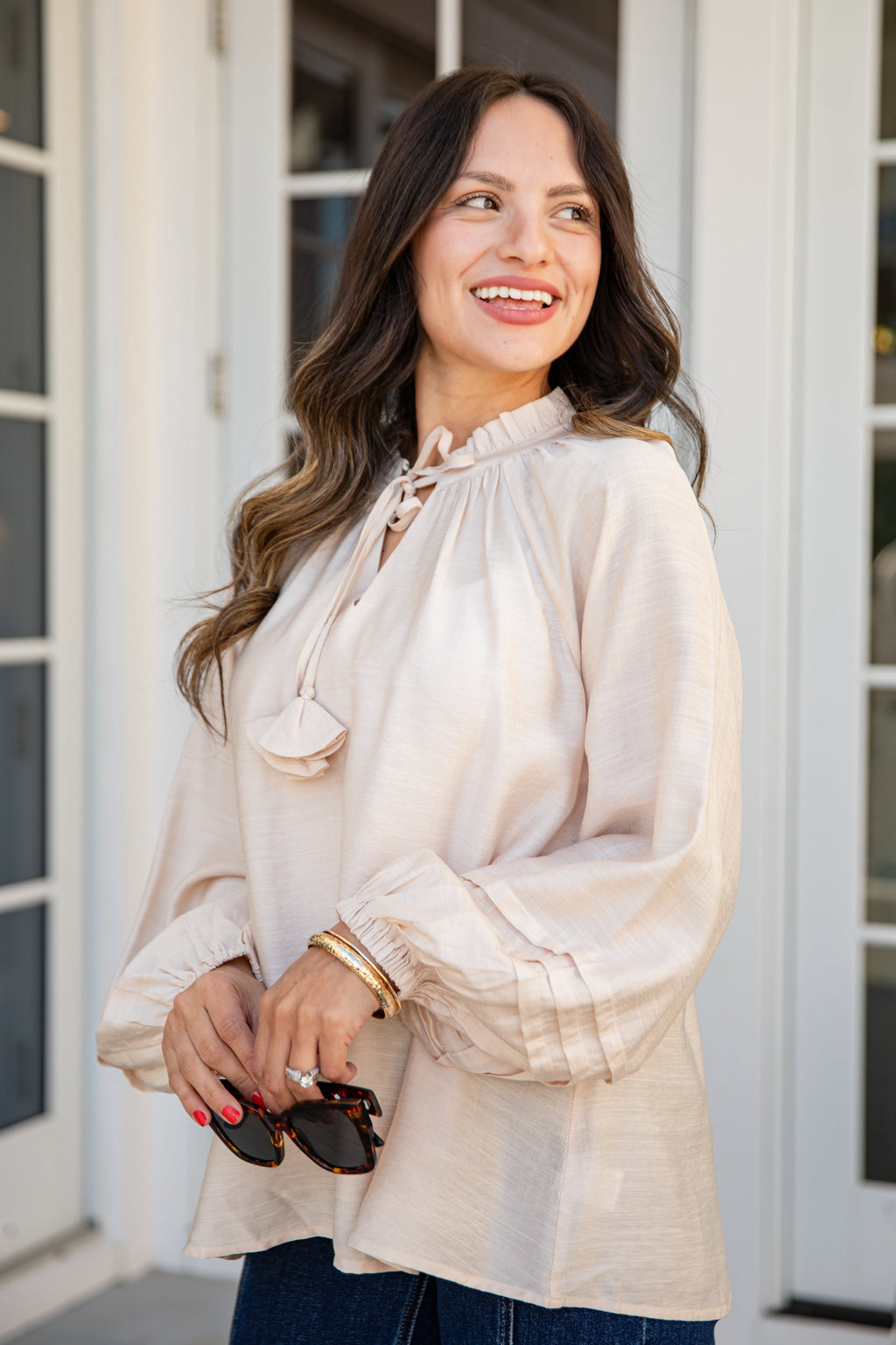 FINAL SALE - Easy Going Ruffle Blouse