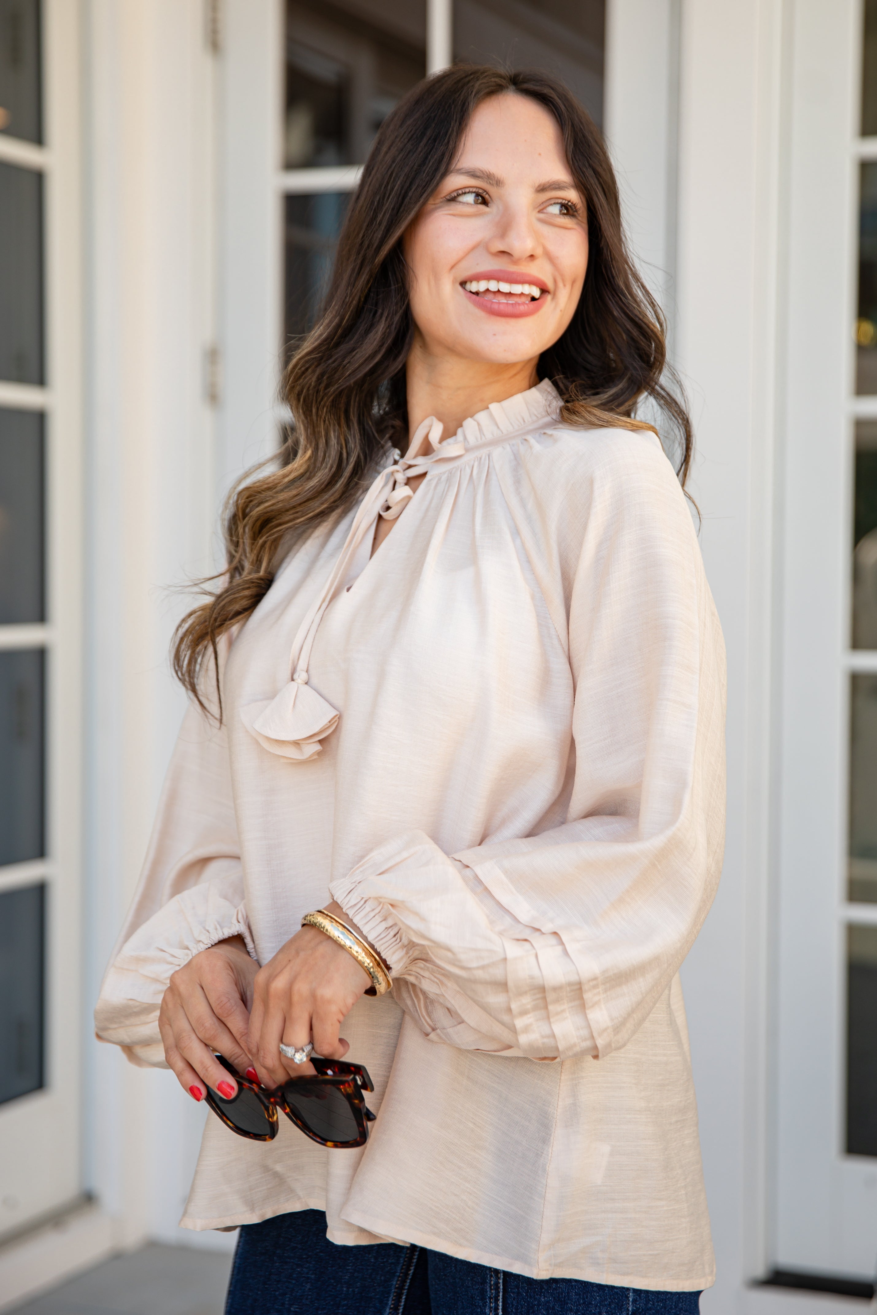 FINAL SALE - Easy Going Ruffle Blouse