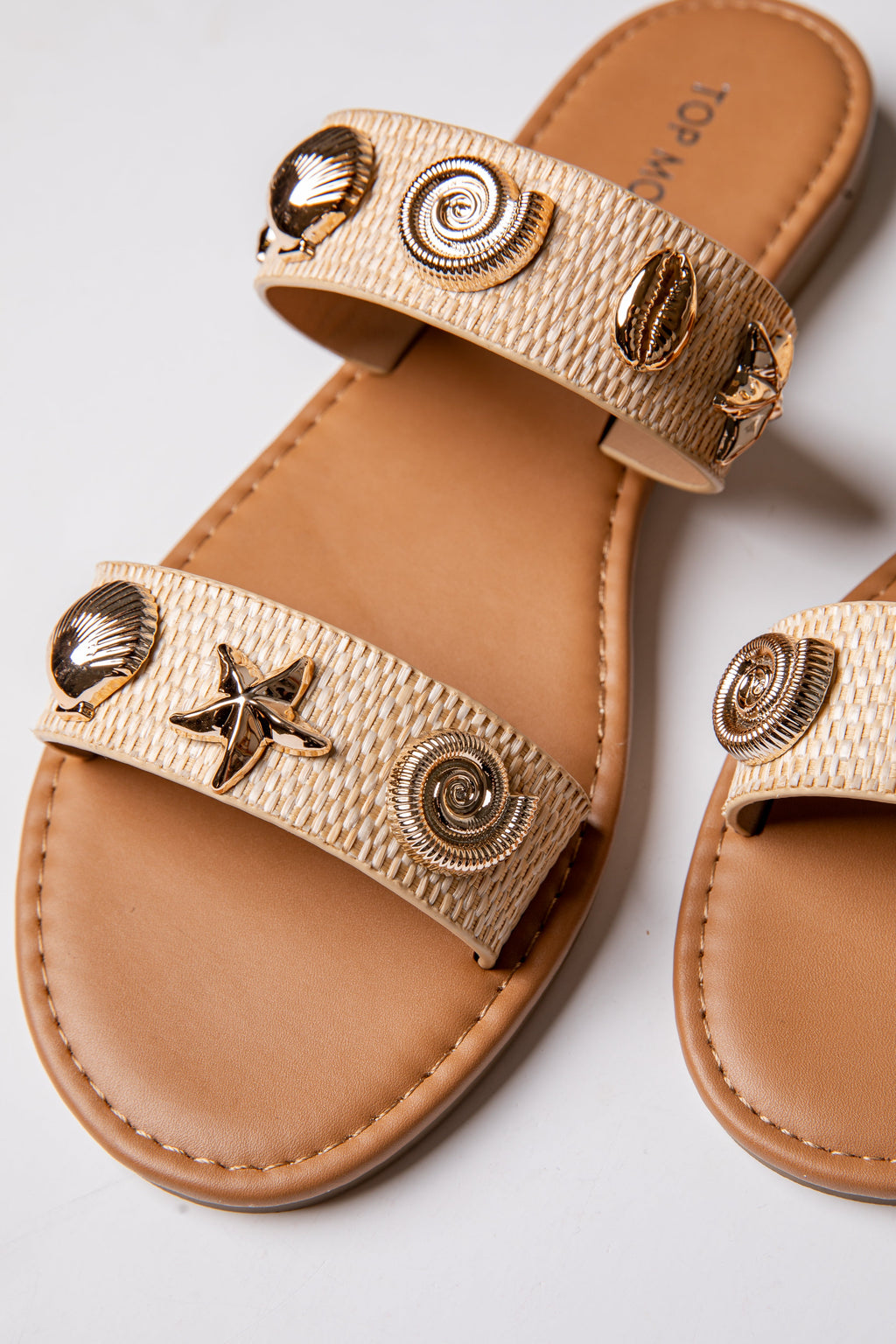 Marina Shell Embellished Slide Sandal