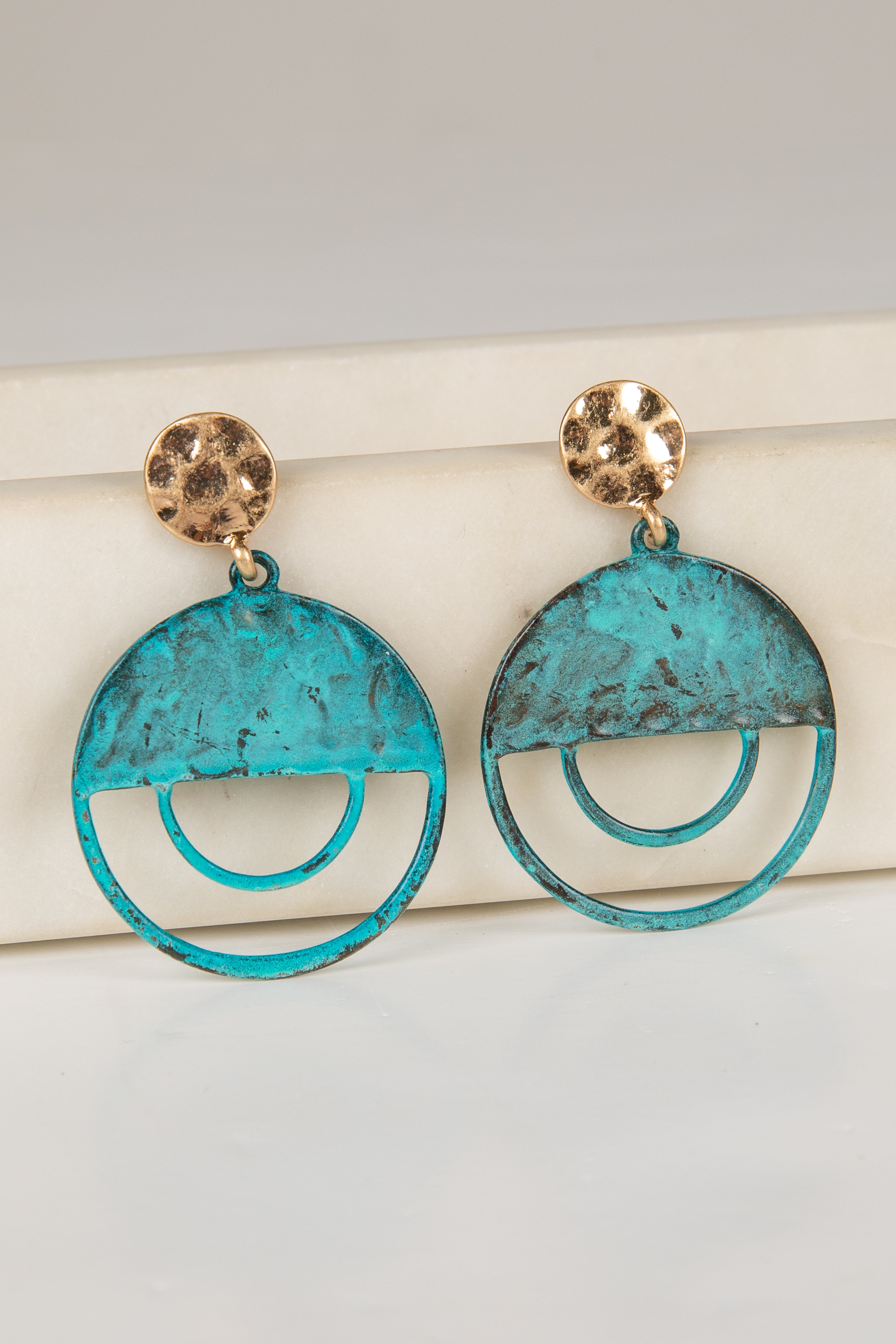 Eva Turquoise Circle Drop Earrings