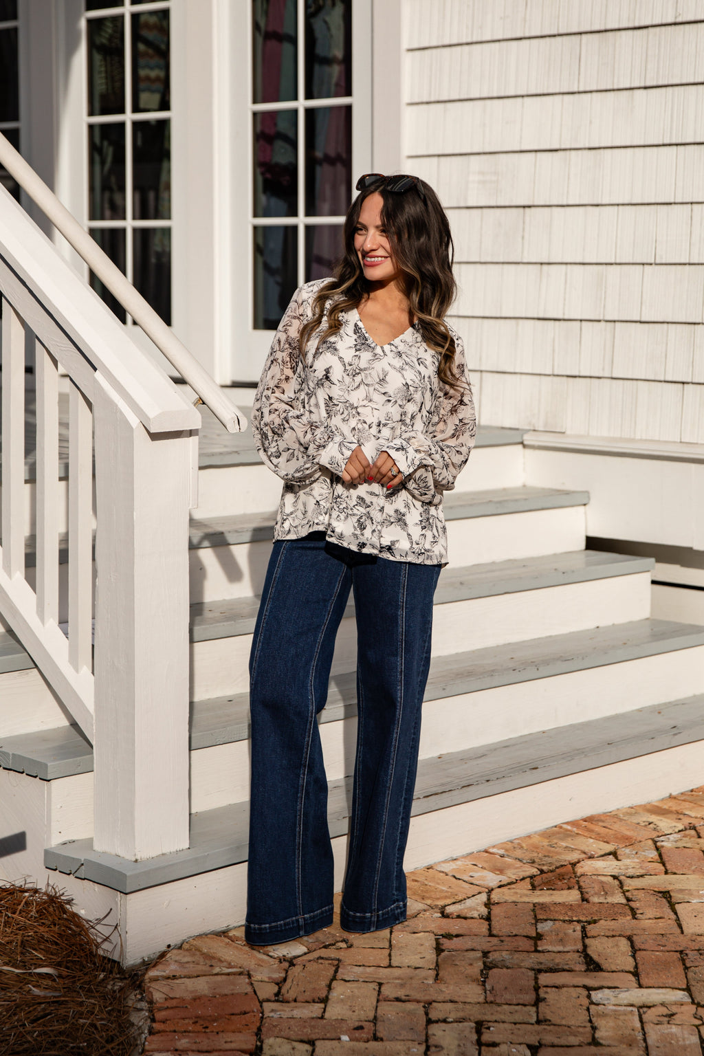 FINAL SALE - Purely Polished White Floral Blouse - DU Deal