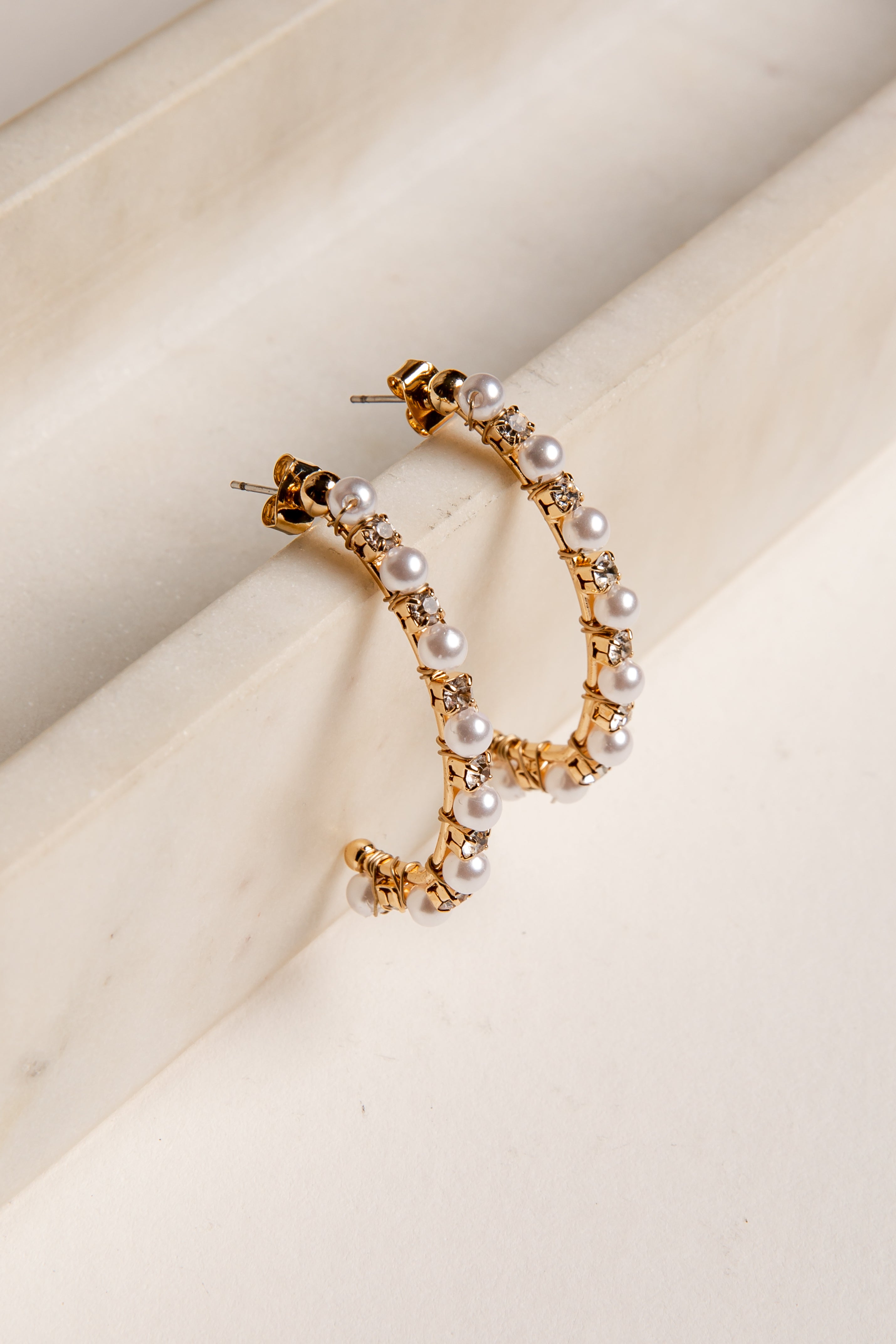 Delaney Gold Pearl Drop Earrings