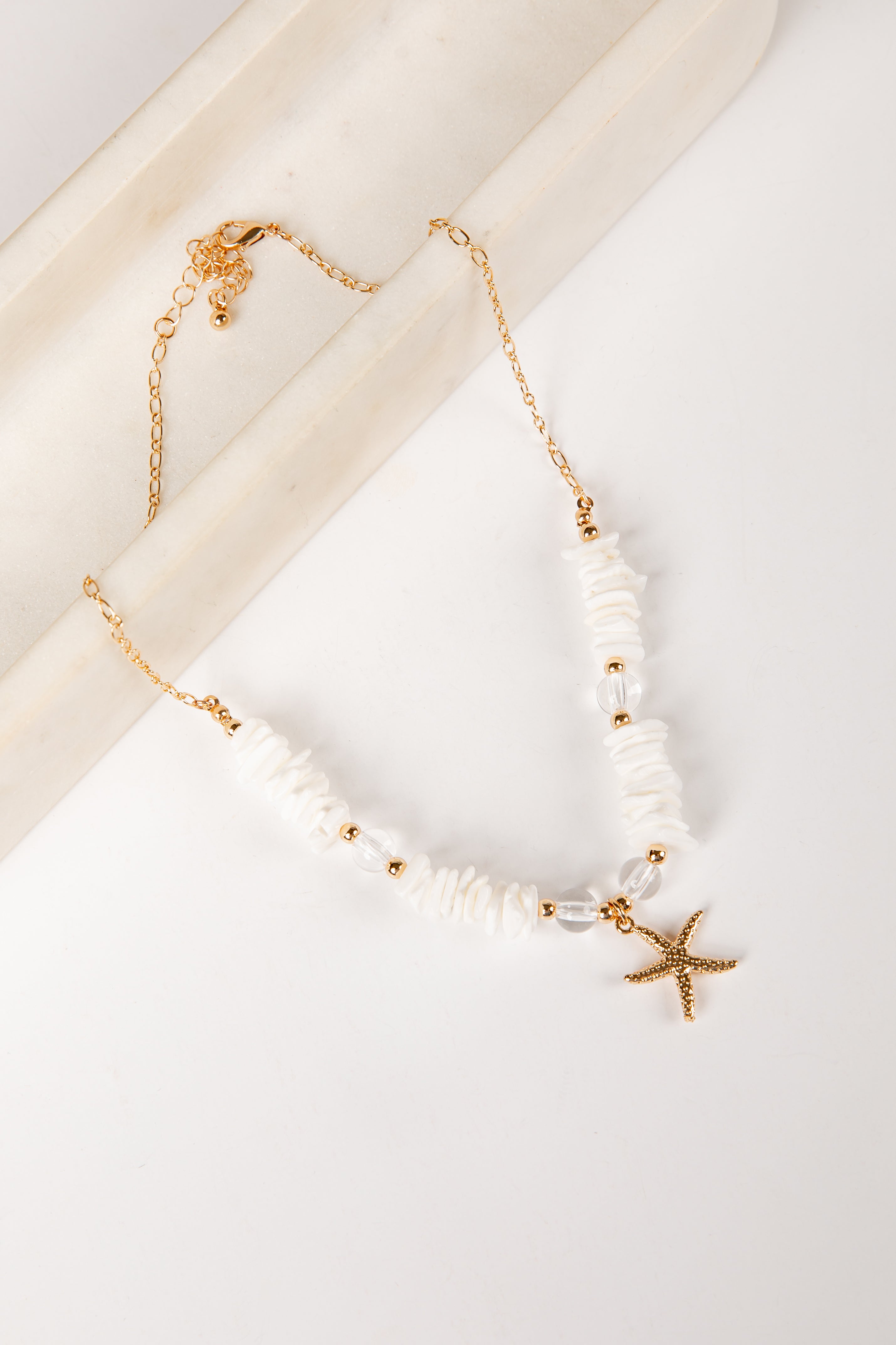 Allee Coastal Shell & Starfish White Necklace