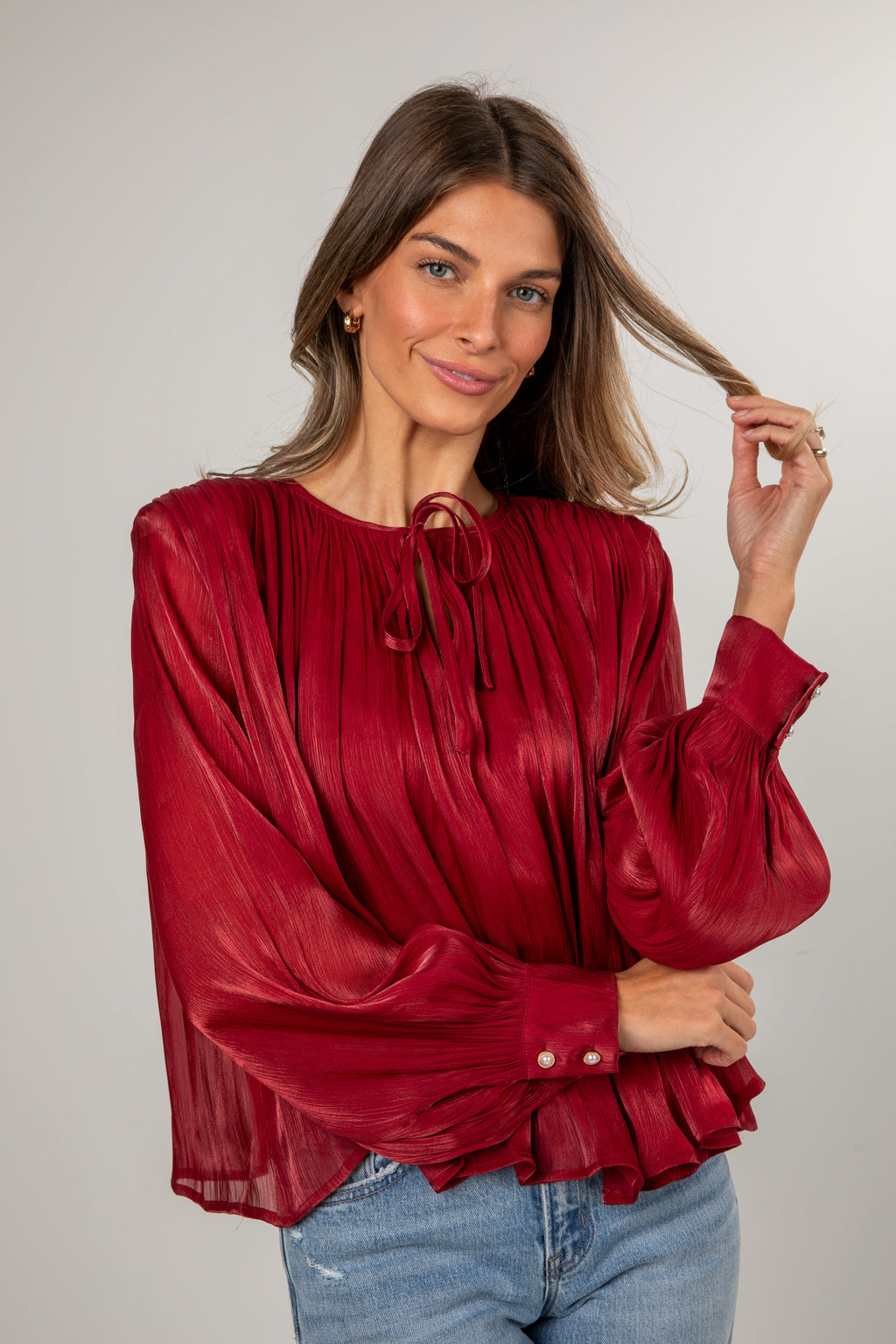 FINAL SALE - Cranberry Gala Blouse