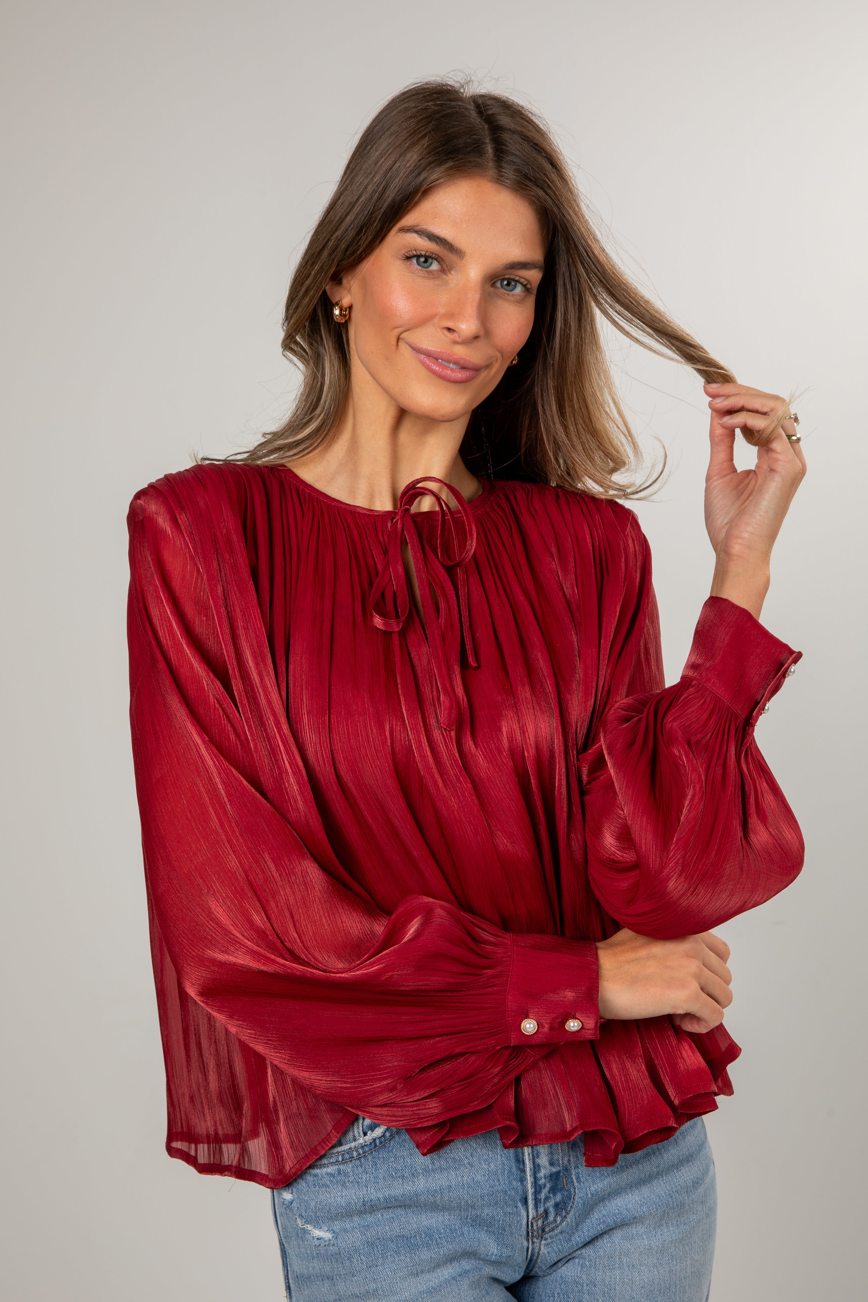 FINAL SALE - Cranberry Gala Blouse