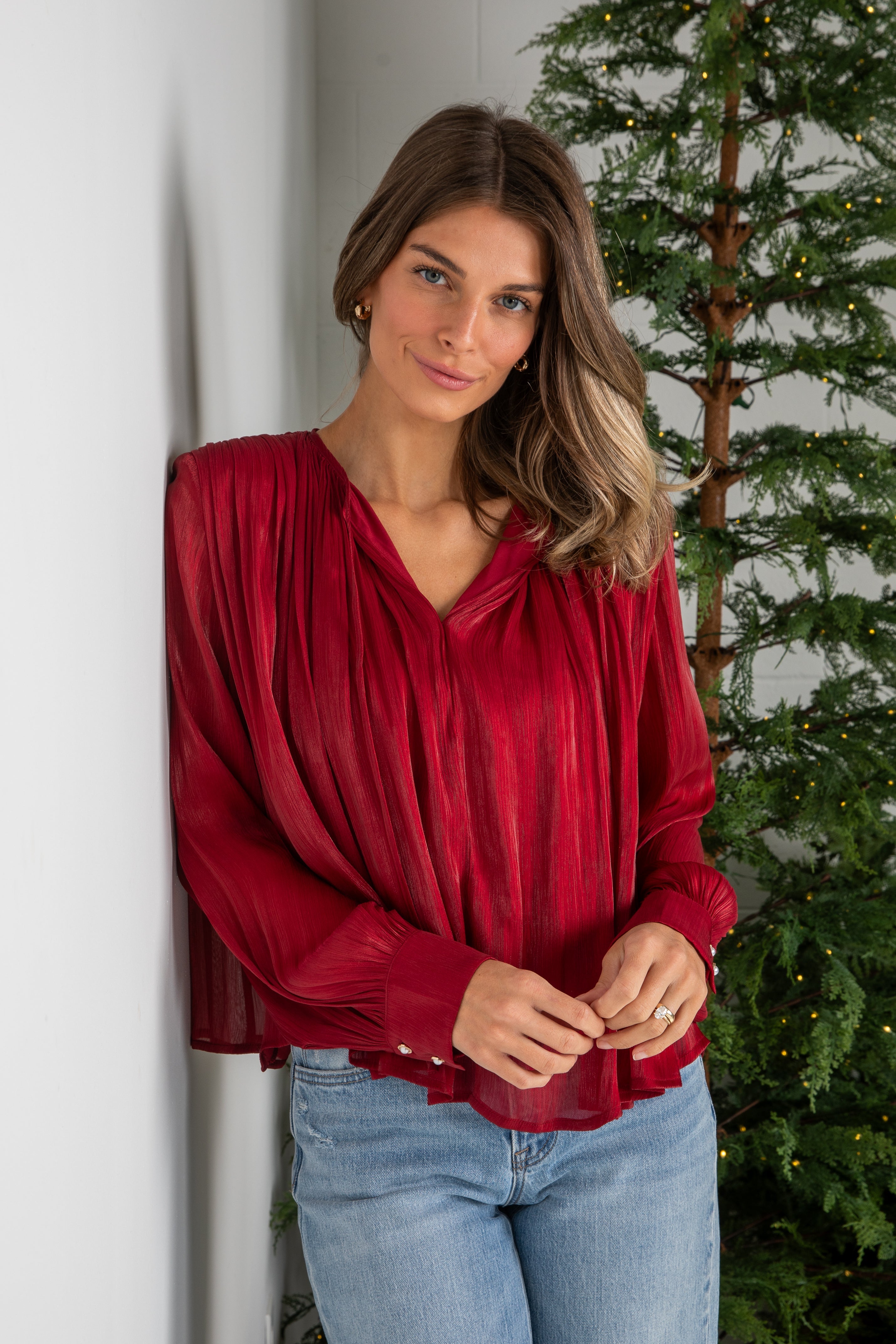 FINAL SALE - Cranberry Gala Blouse
