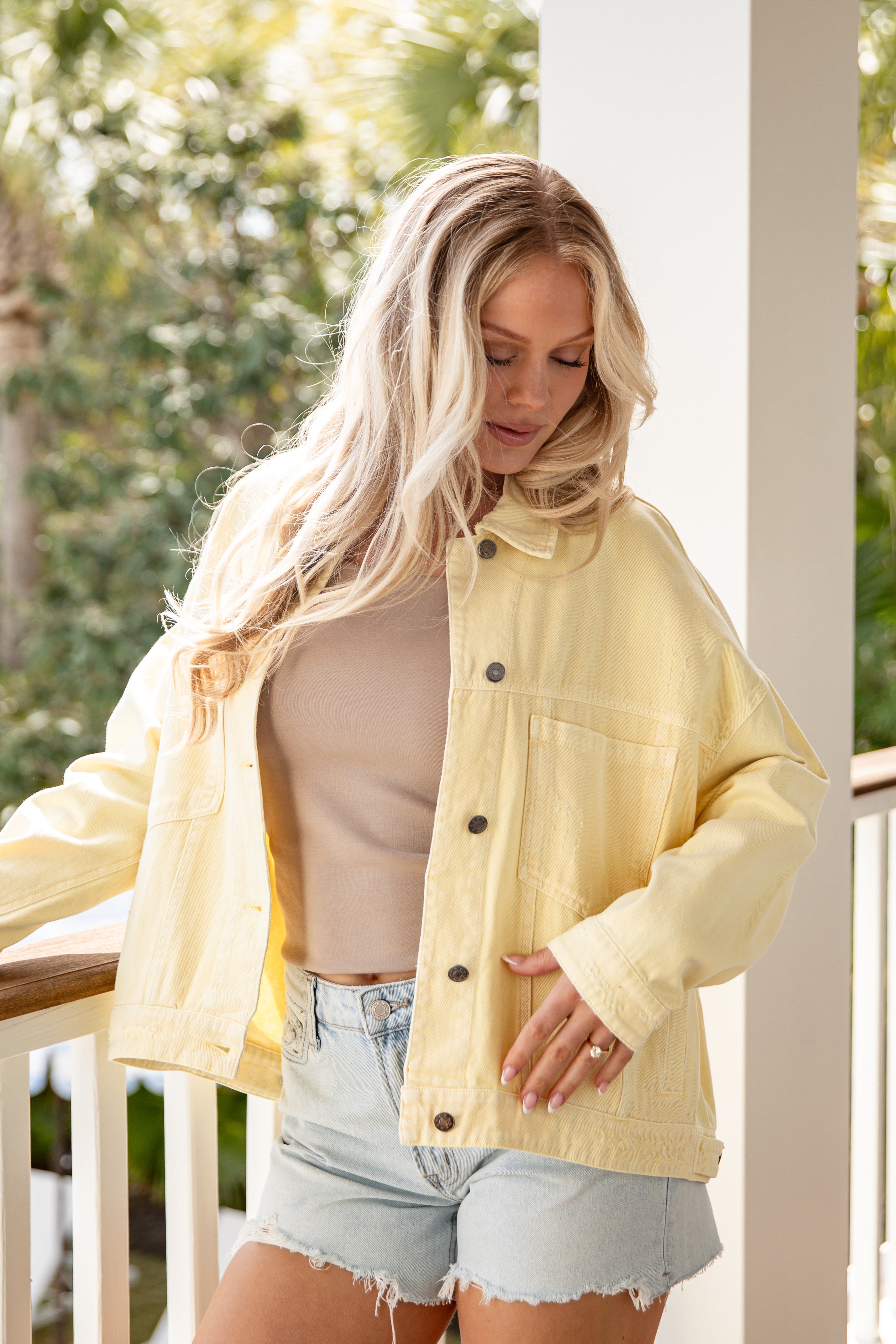 Iconic Travels Yellow Denim Jacket