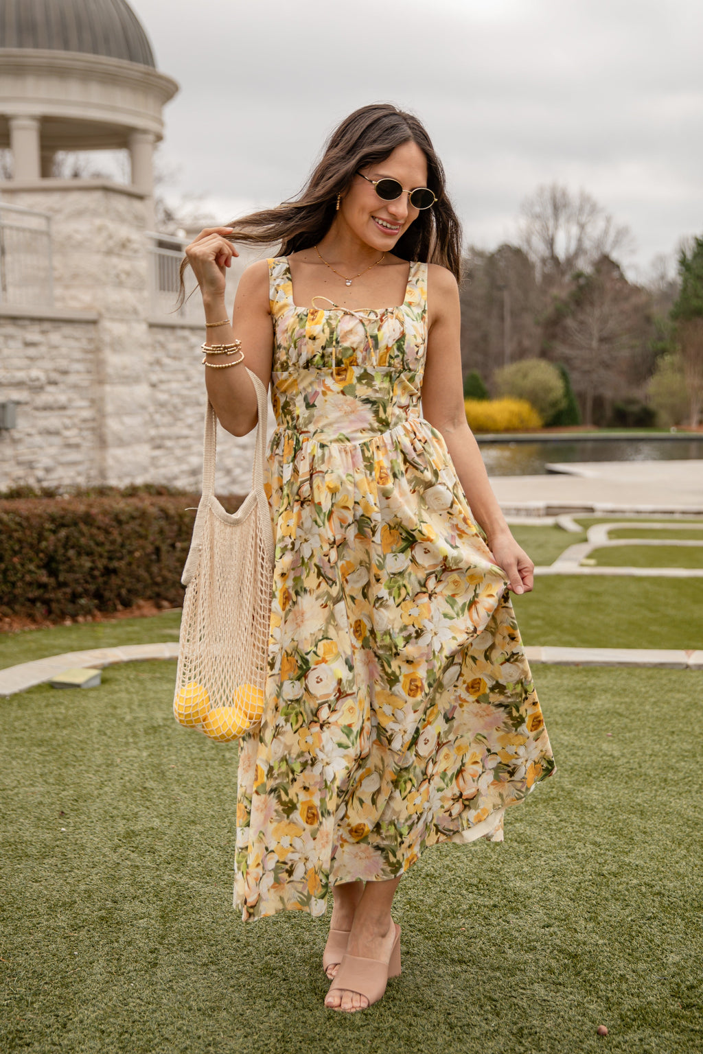 Wildflower Fields Yellow Floral Maxi Dress