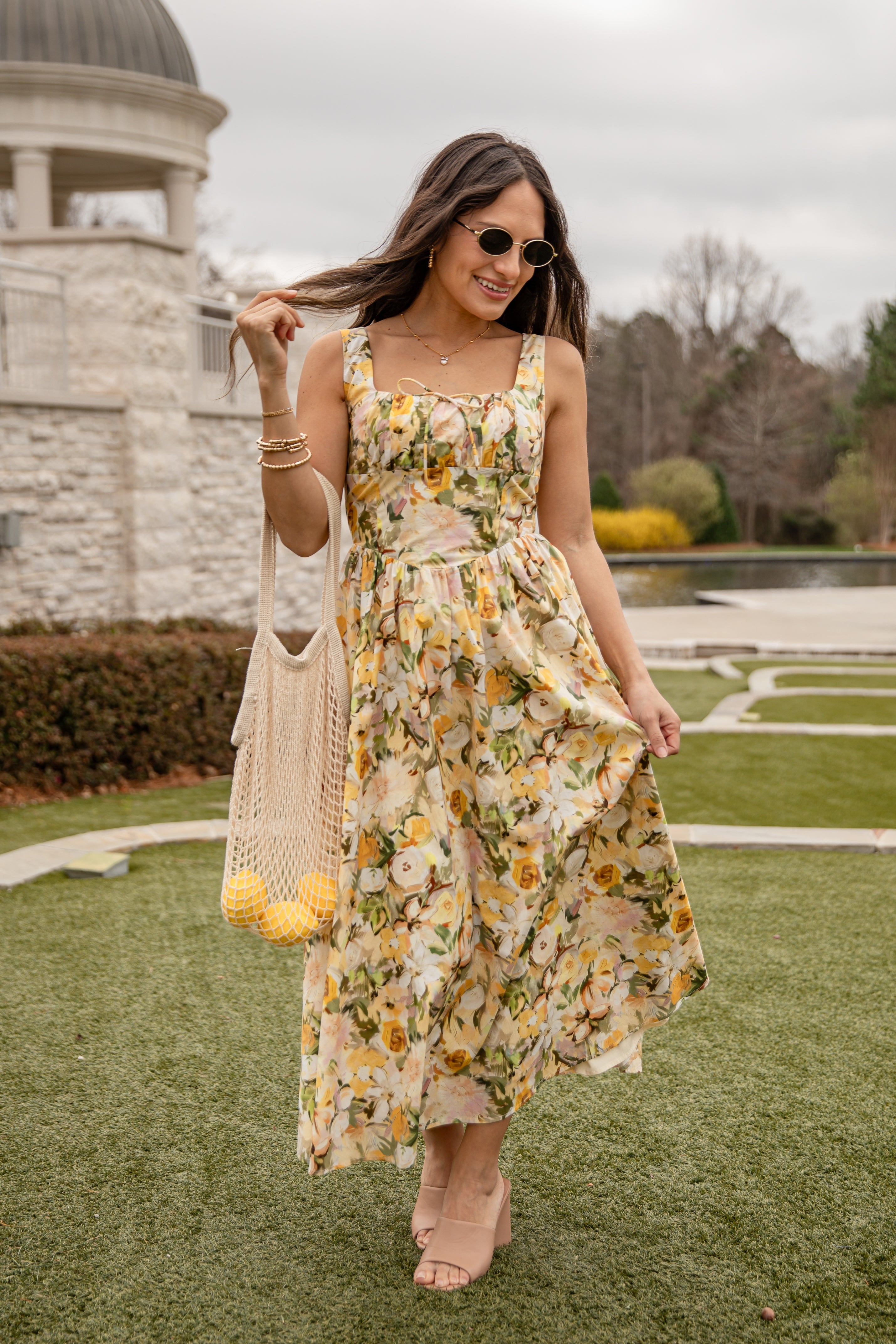 Wildflower Fields Yellow Floral Maxi Dress