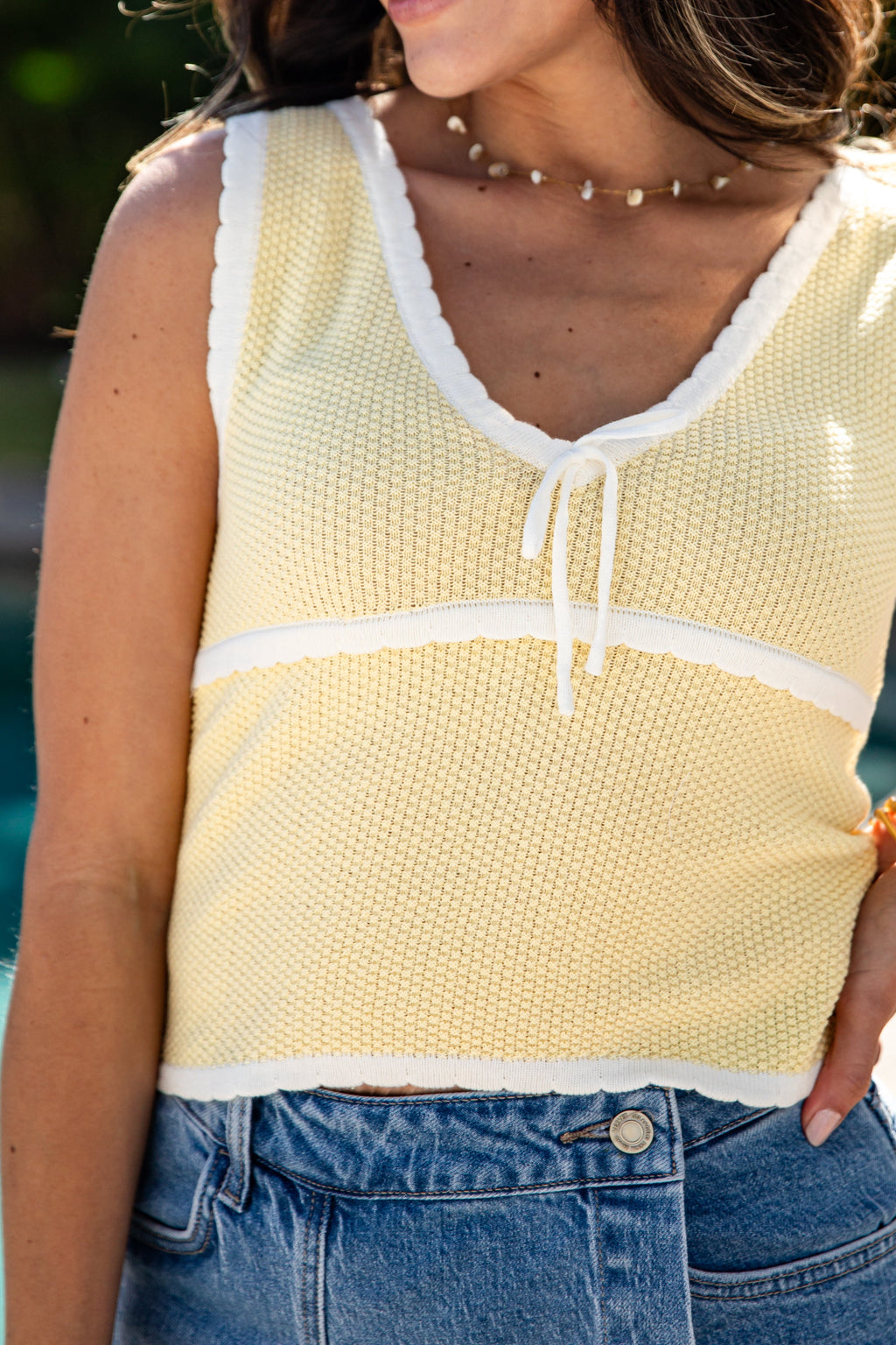 Sunny Side Light Yellow Knit Tank