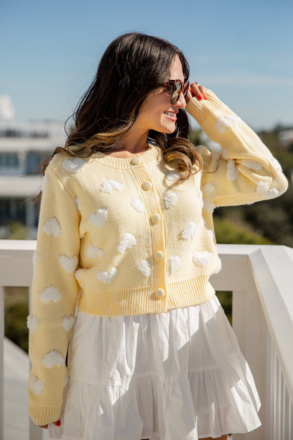 FINAL SALE - Sweetheart Stitch Yellow Sweater Cardigan